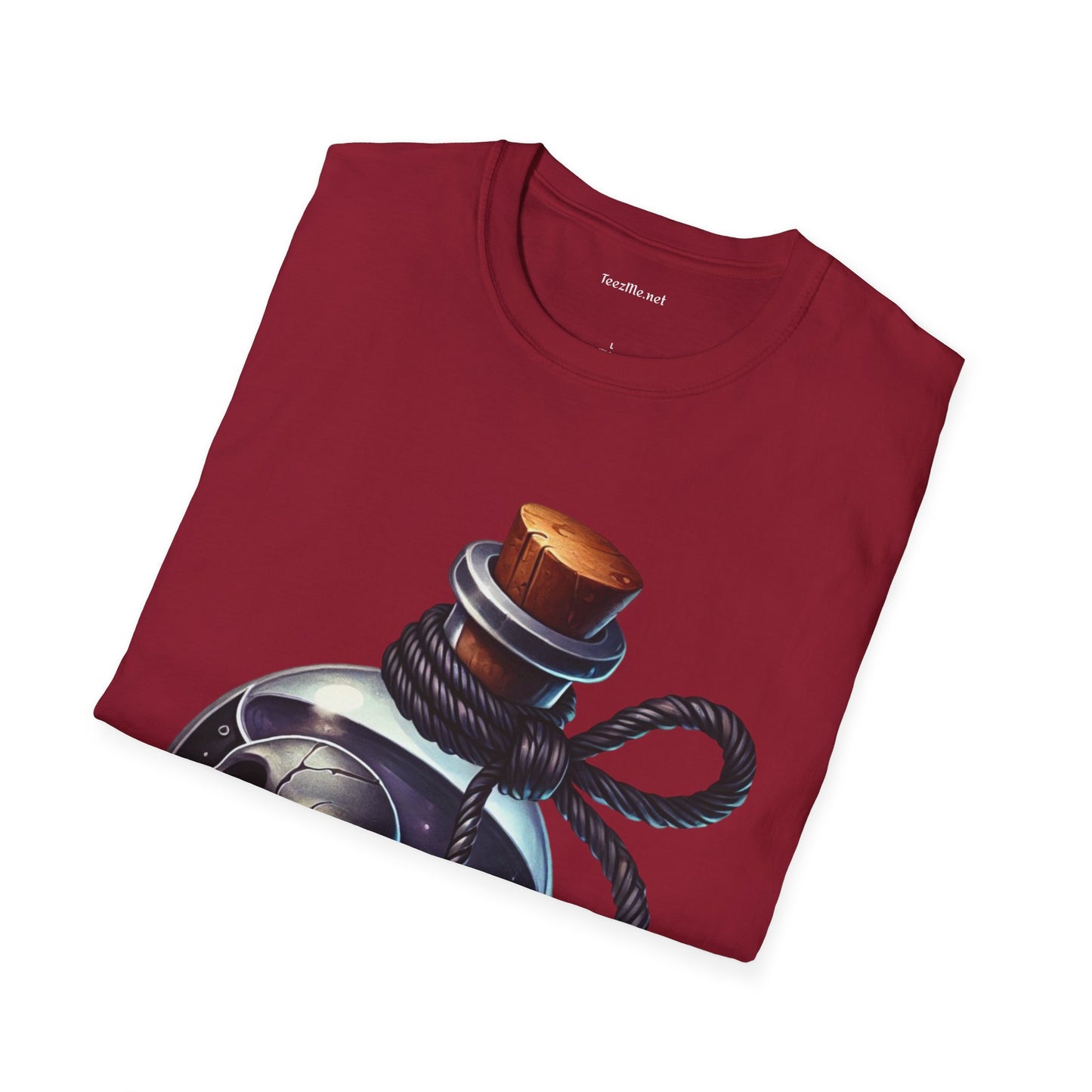 Potion with Skeleton Unisex Soft T-Shirt 100% Cotton Graphic