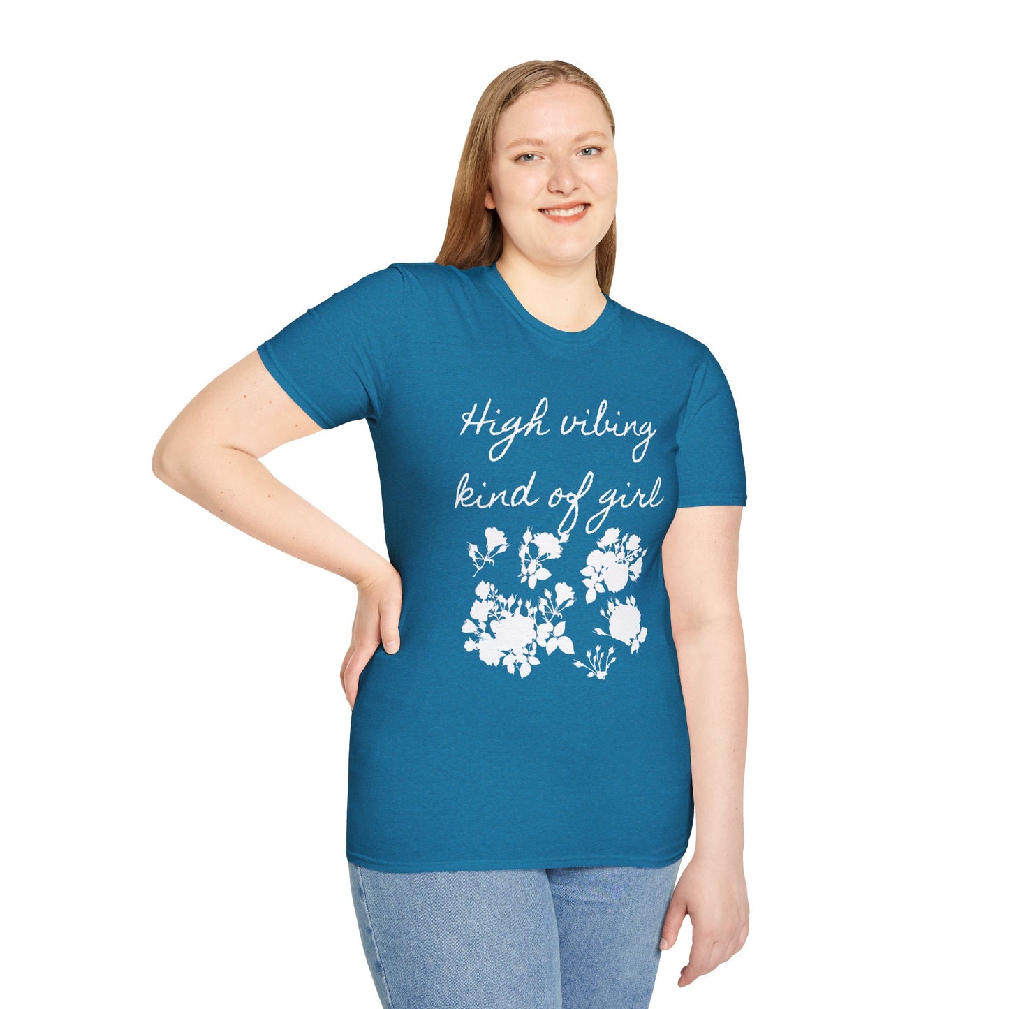 High vibing kind of girl - Unisex Softstyle T-Shirt 100% Cotton Graphic