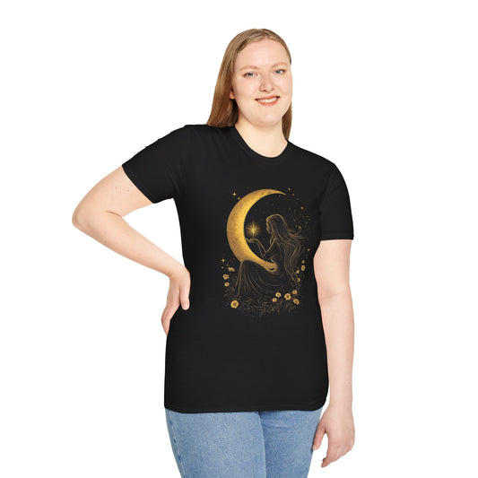 Moon Goddess - Unisex Softstyle T-Shirt 100% Cotton Graphic