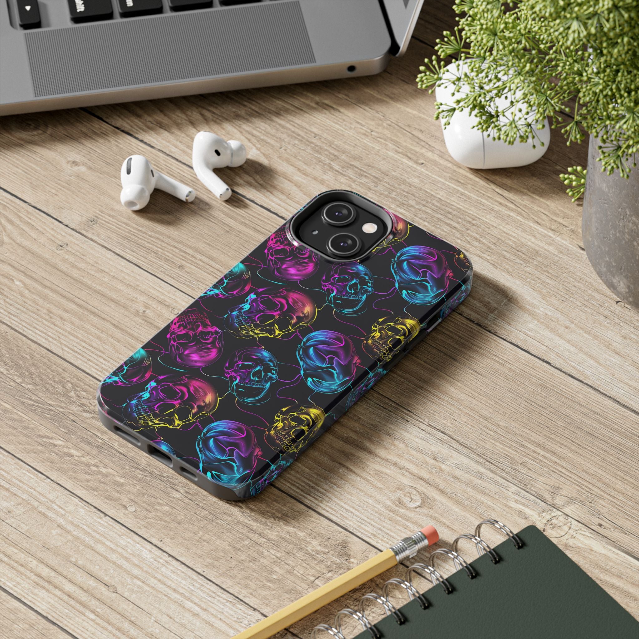 Neon Skull Cell Phone Case Tough Phone Cases