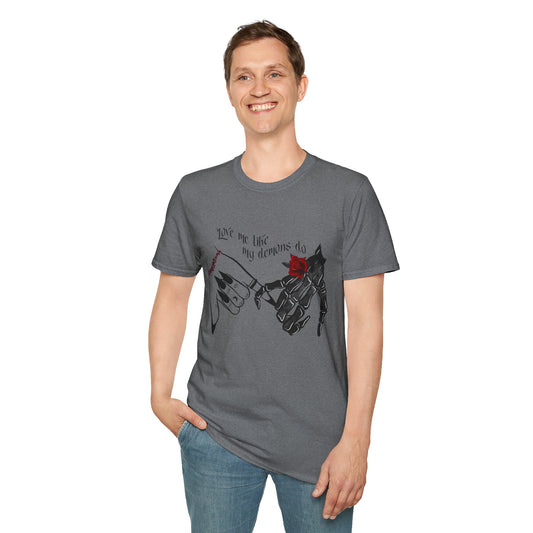 Love Me Like My Demons Do Unisex Softstyle T-Shirt 100% Cotton Graphic