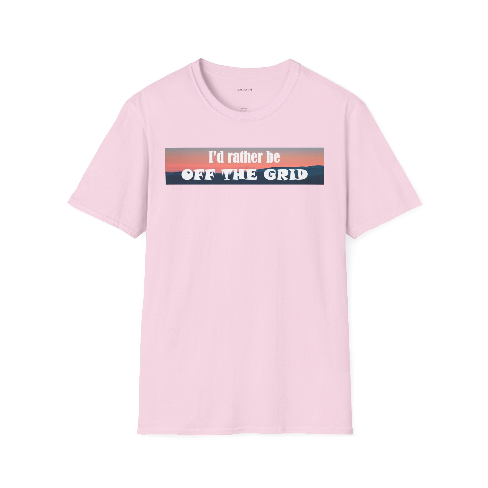 I'd rather be OFF THE GRID  - Unisex Softstyle T-Shirt 100% Cotton Graphic