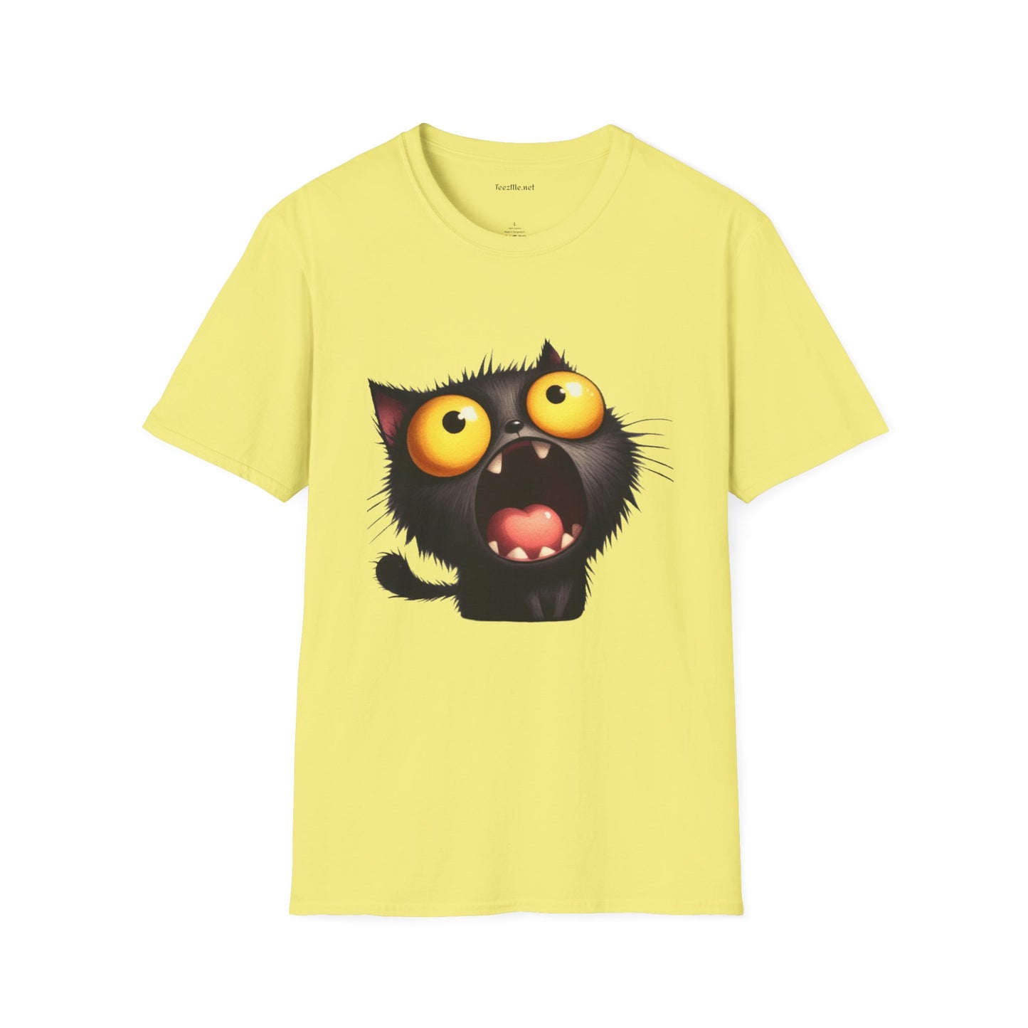 Crazy Cat 3 Unisex SoftStyle T-Shirt 100% Cotton Graphic