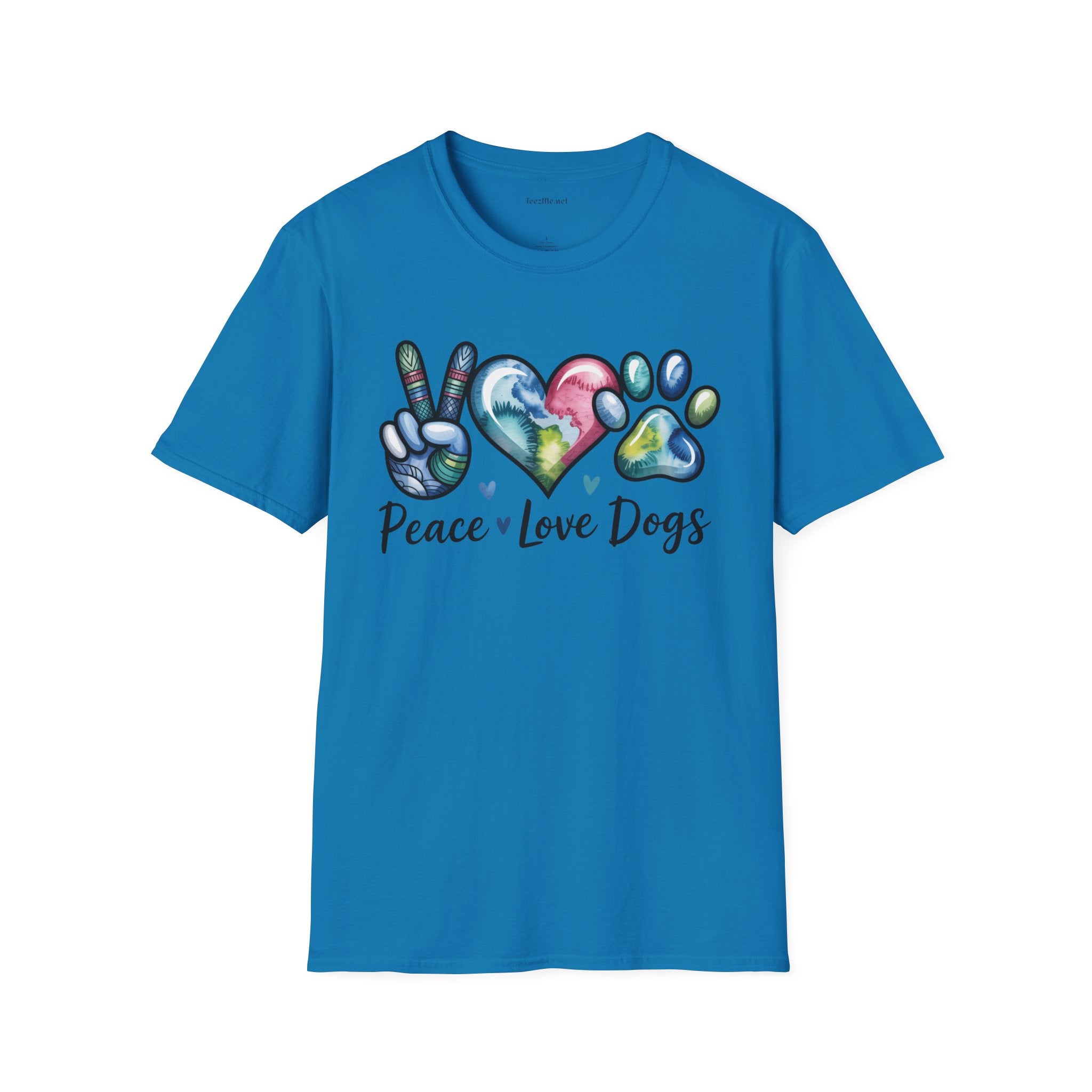 Peace Love Dogs Unisex Soft Style T-Shirt 100% Cotton Graphic