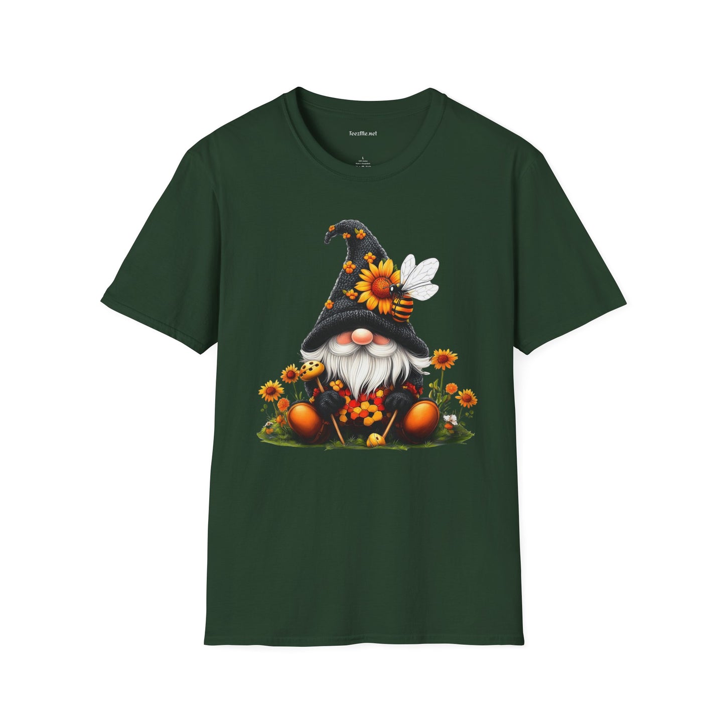 Honey Bee Gnome 03 Unisex Softstyle T-Shirt 100% Cotton Graphic