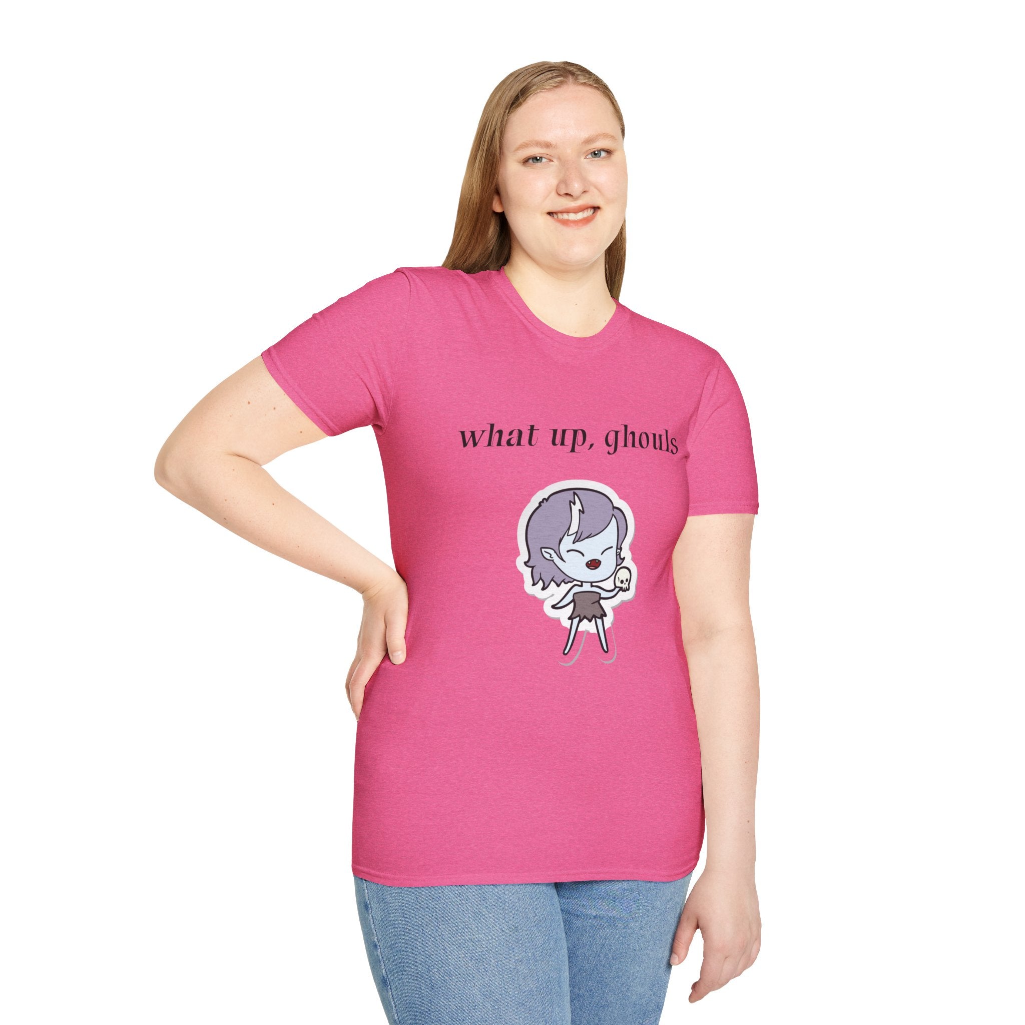 What up, ghouls - Unisex Softstyle T-Shirt 100% Cotton Graphic