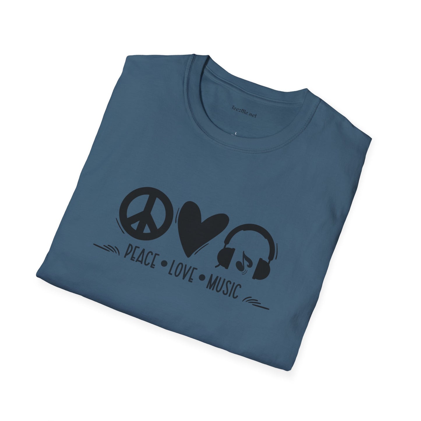 Peace Love Music - Unisex Softstyle T-Shirt 100% Cotton Graphic