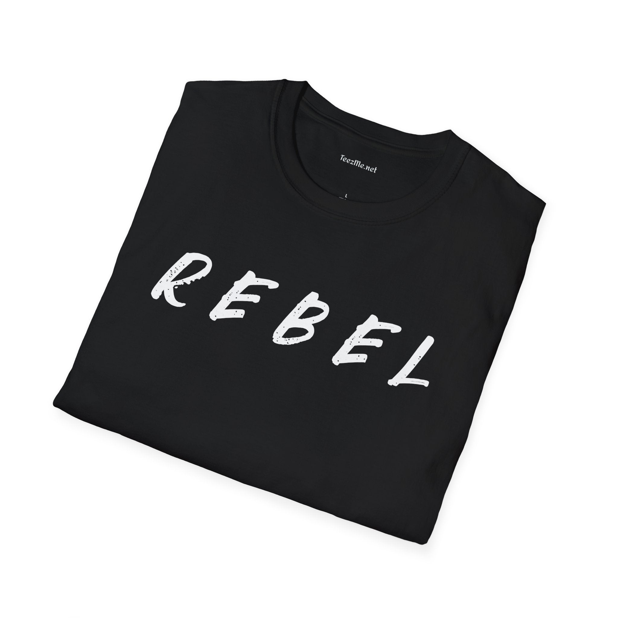REBEL (white text) Unisex Softstyle T-Shirt 100% Cotton Graphic