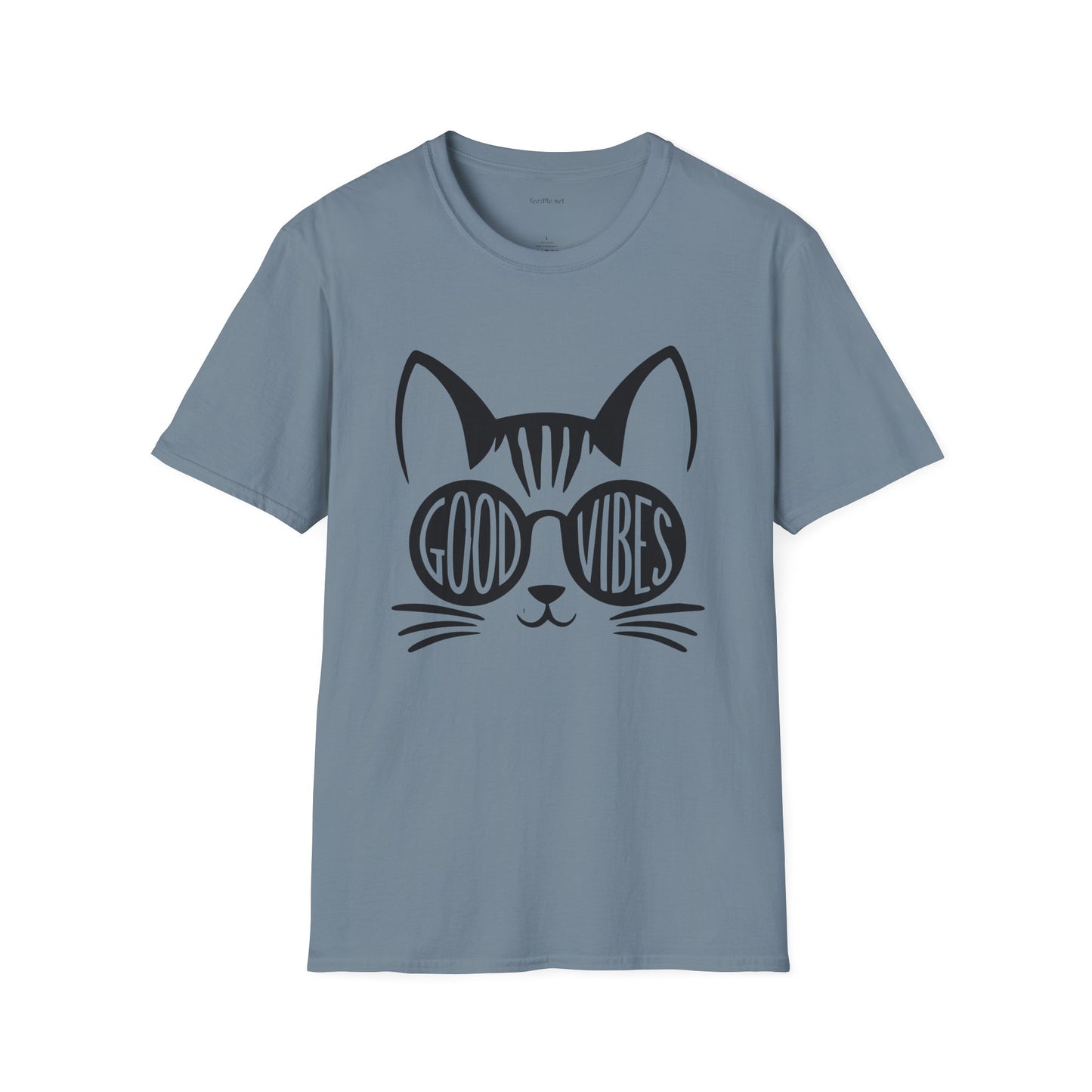 Good Vibes Cat Glasses 01 Unisex Softstyle T-Shirt 100% Cotton Graphic