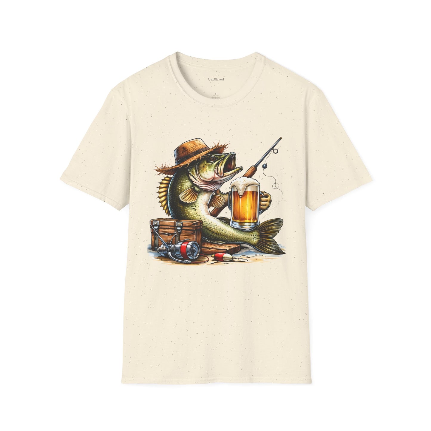 Bass Drinking Beer Unisex Soft Style T-Shirt 100% Cotton Graphic