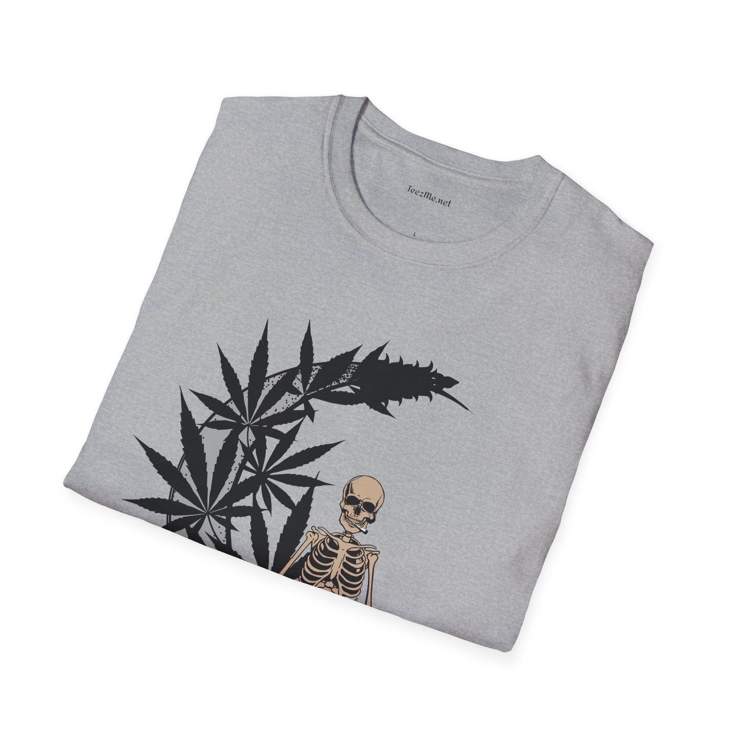 Smoking Skeleton - Unisex Softstyle T-Shirt 100% Cotton Graphic