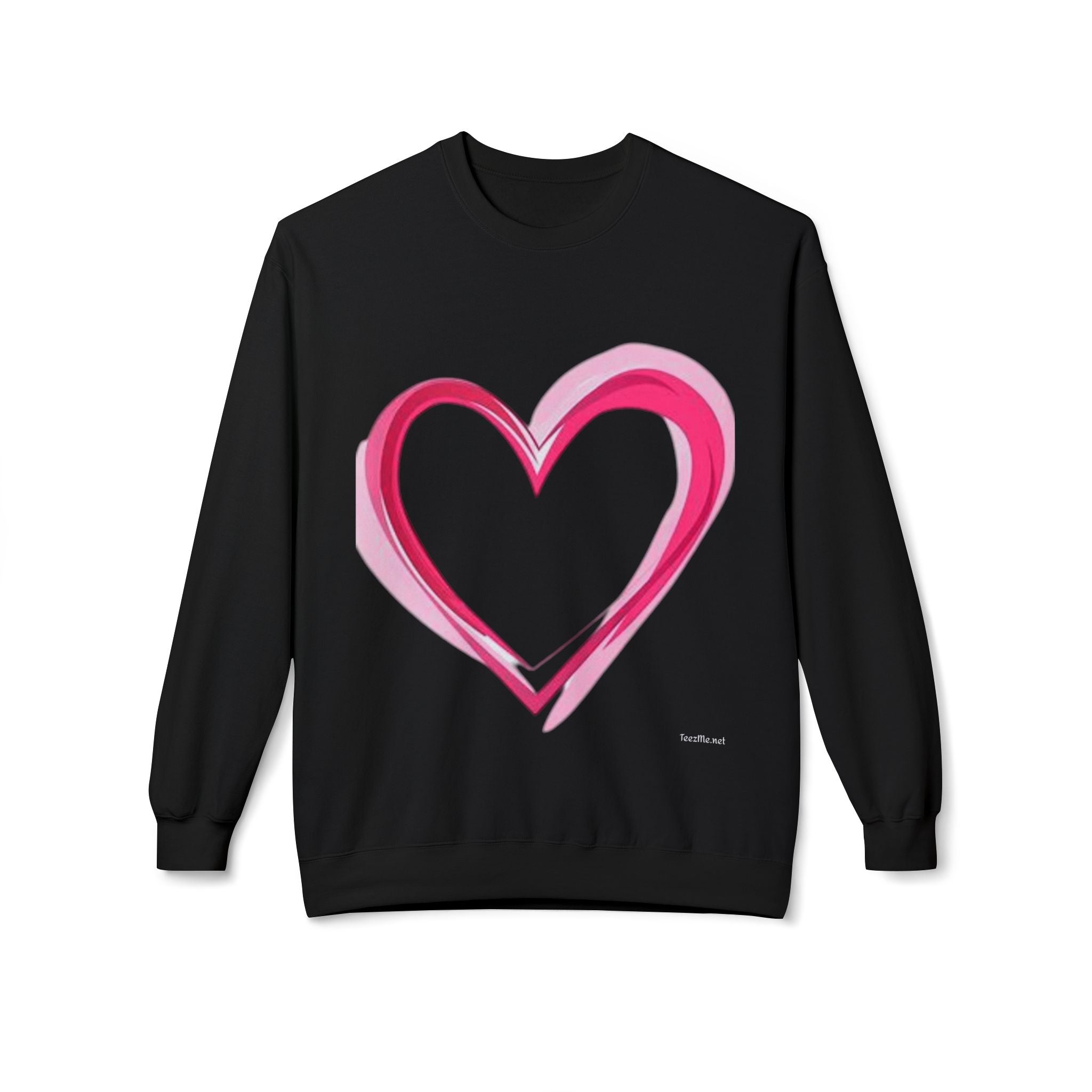 Heart (Pink) - Unisex Midweight Softstyle Fleece Crewneck Sweatshirt
