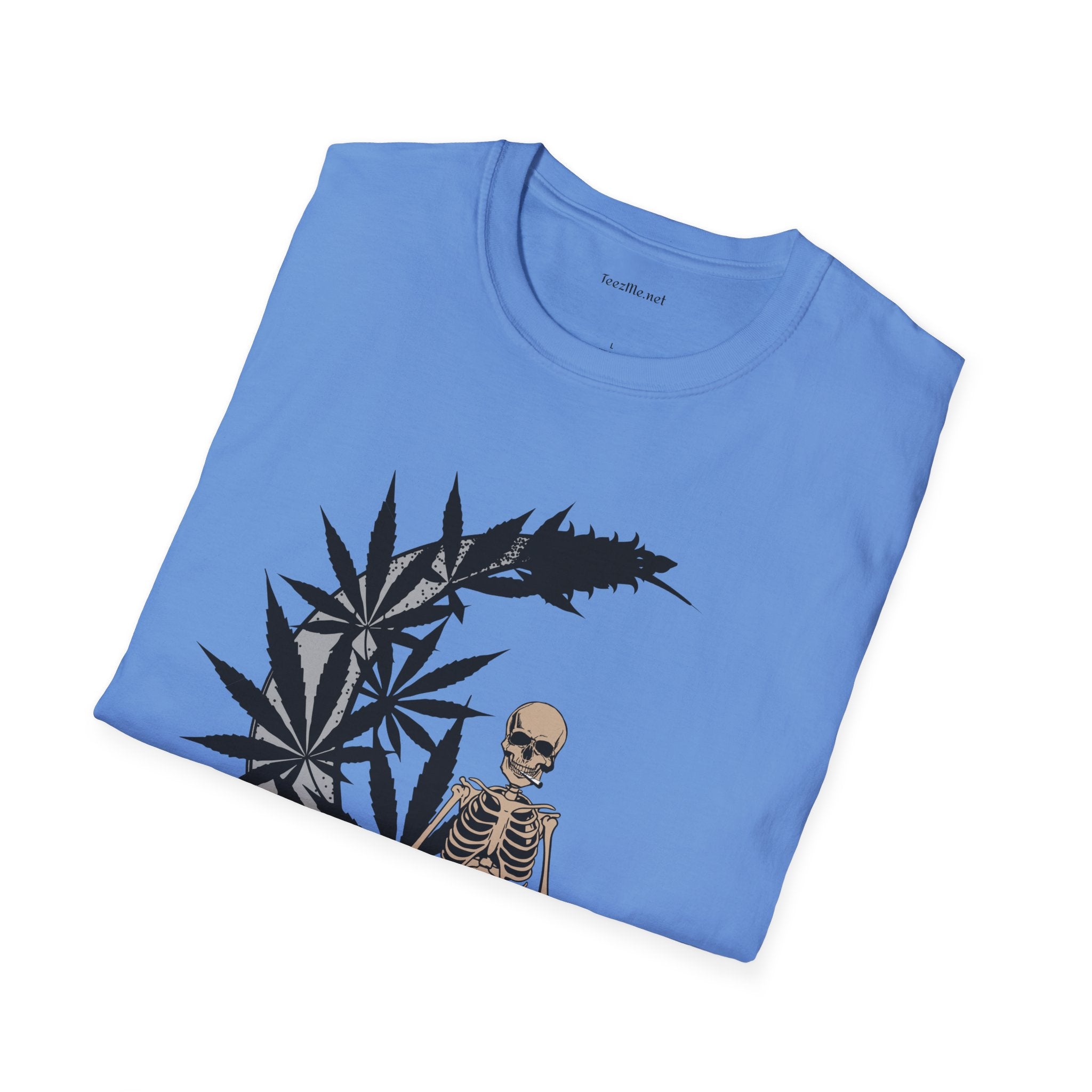 Smoking Skeleton - Unisex Softstyle T-Shirt 100% Cotton Graphic