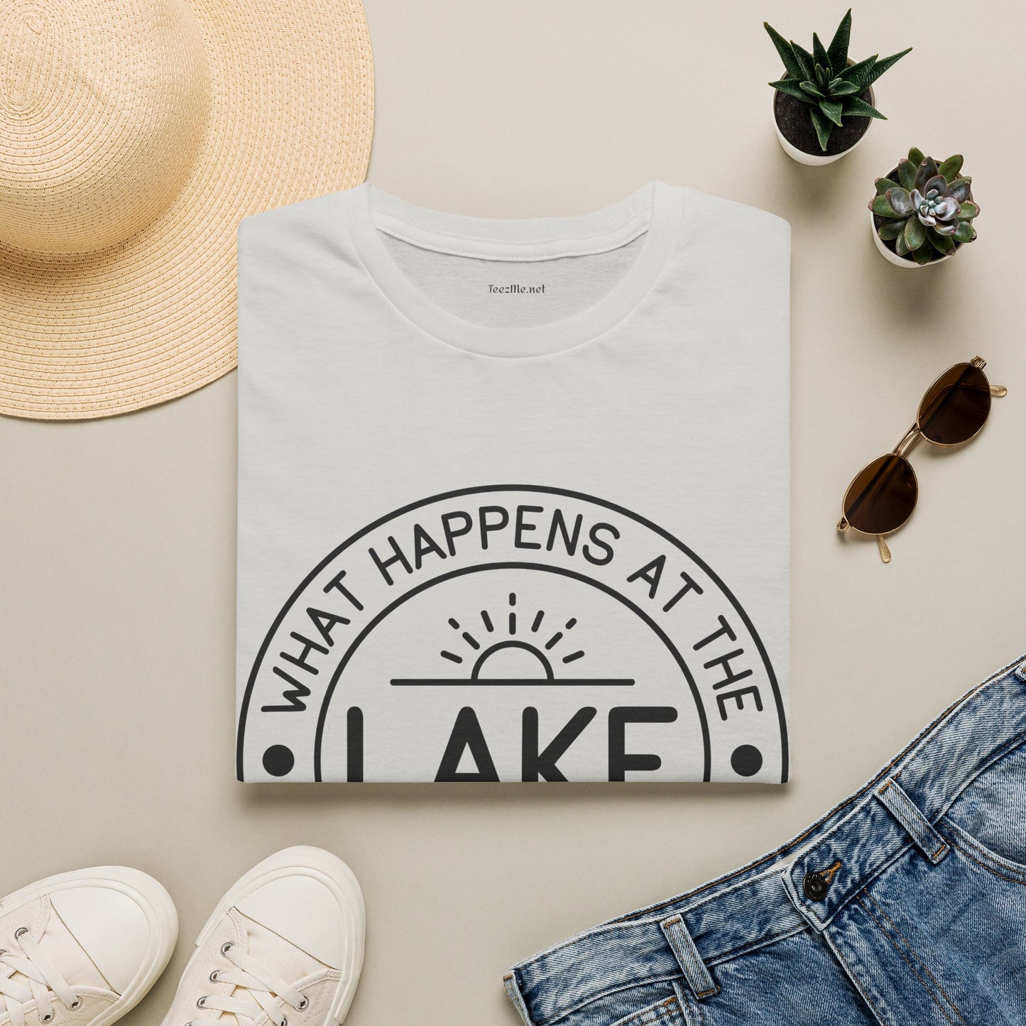 What Happens At The Lake Unisex Softstyle T-Shirt 100% Cotton Graphic