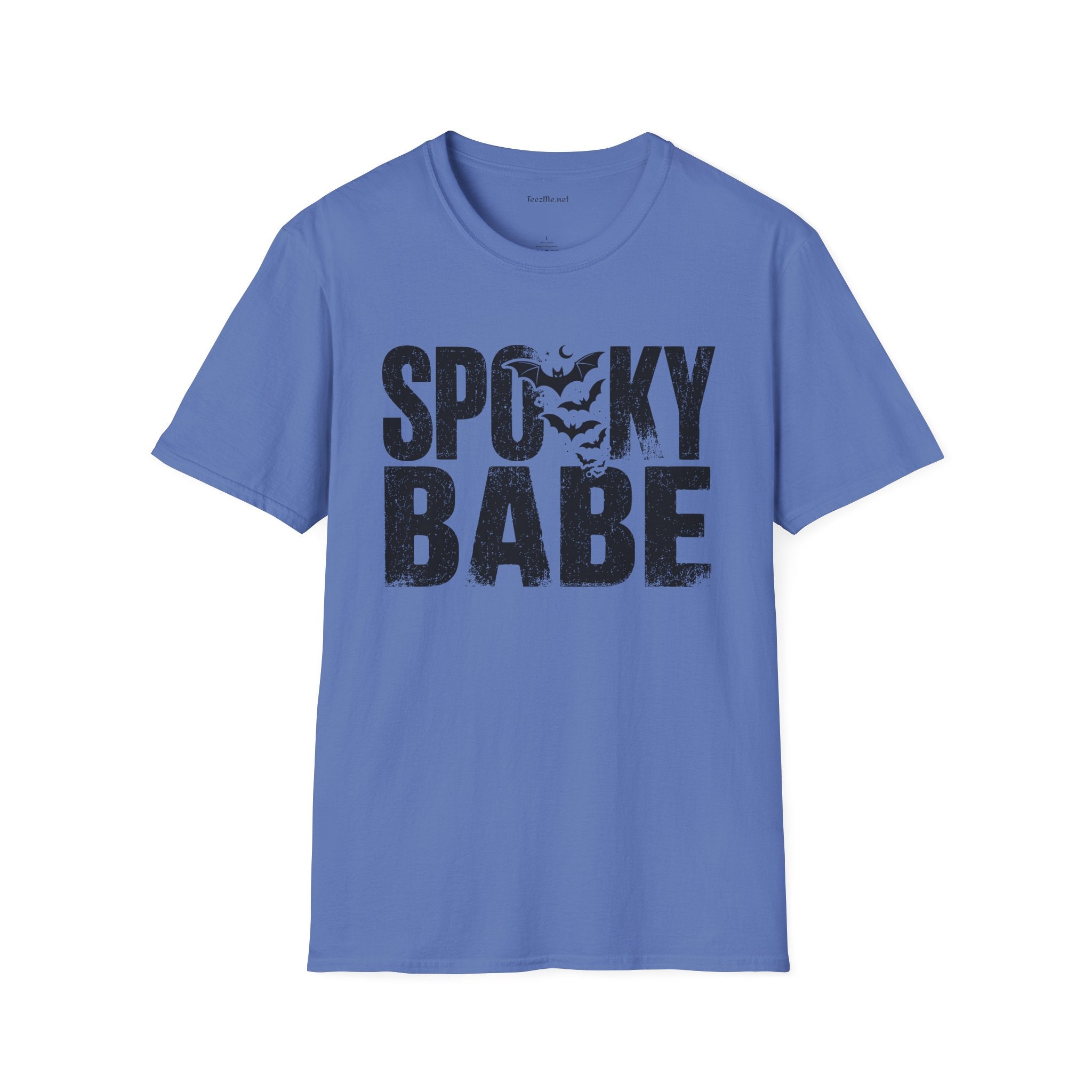Spooky Babe Halloween T-Shirt — Orange Graphic Tee with Bats
