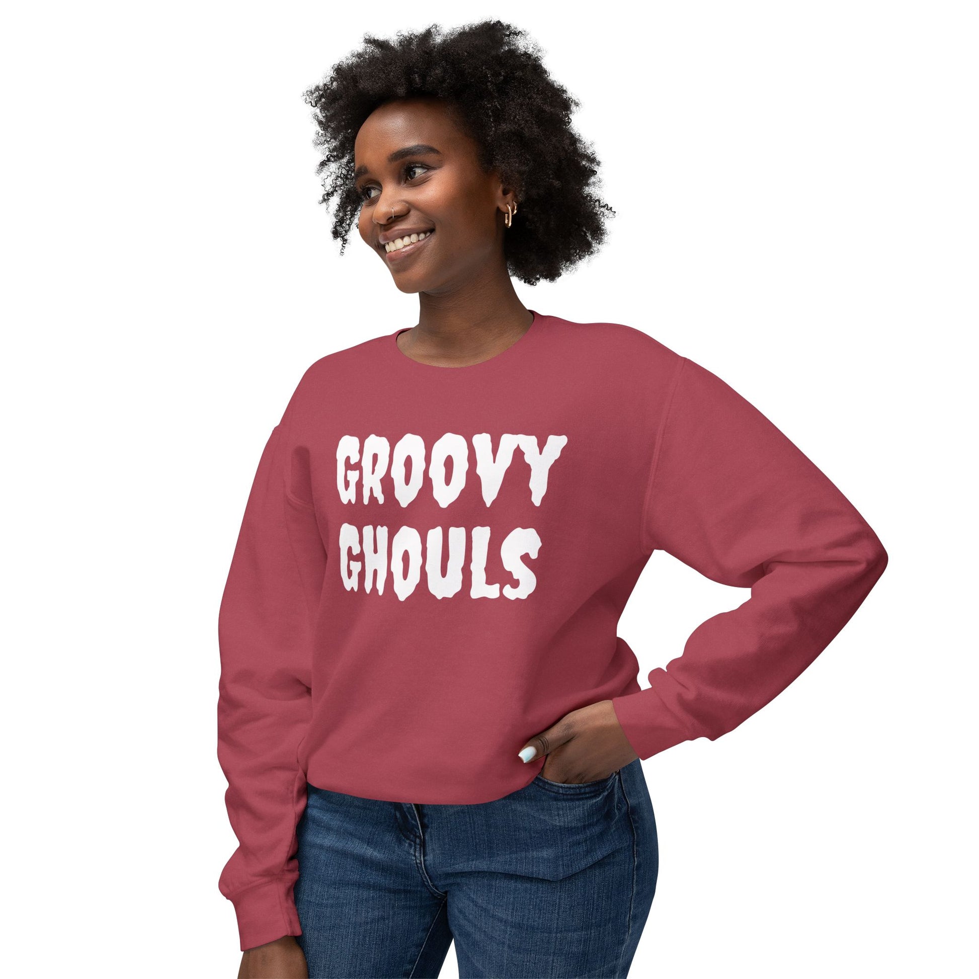 Groovy Ghouls - Unisex Lightweight Crewneck Sweatshirt