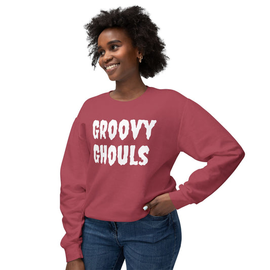 Groovy Ghouls - Unisex Lightweight Crewneck Sweatshirt