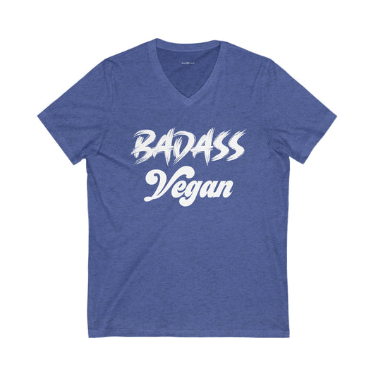 BADASS Vegan Unisex Jersey Short Sleeve V-Neck Tee