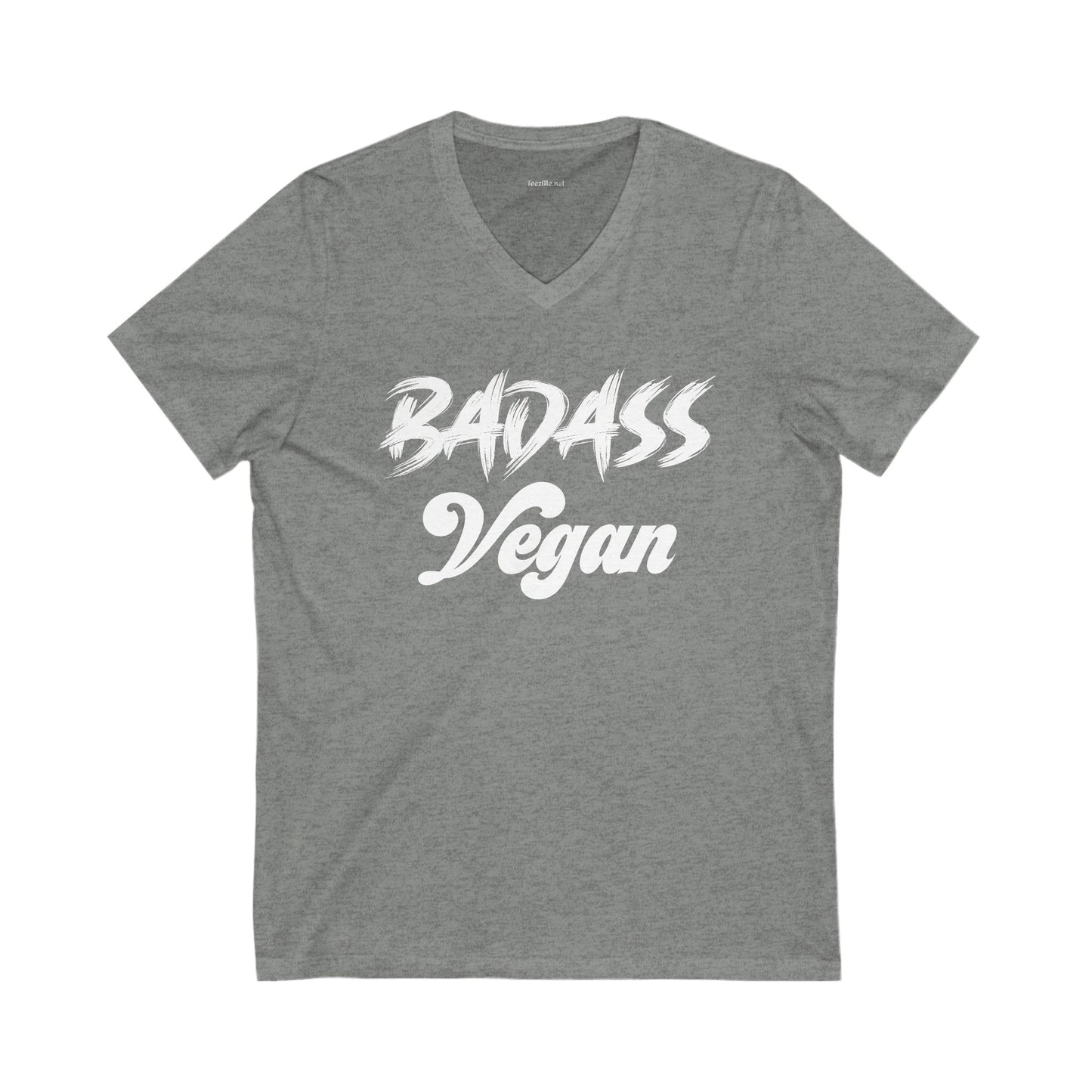 BADASS Vegan Unisex Jersey Short Sleeve V-Neck Tee