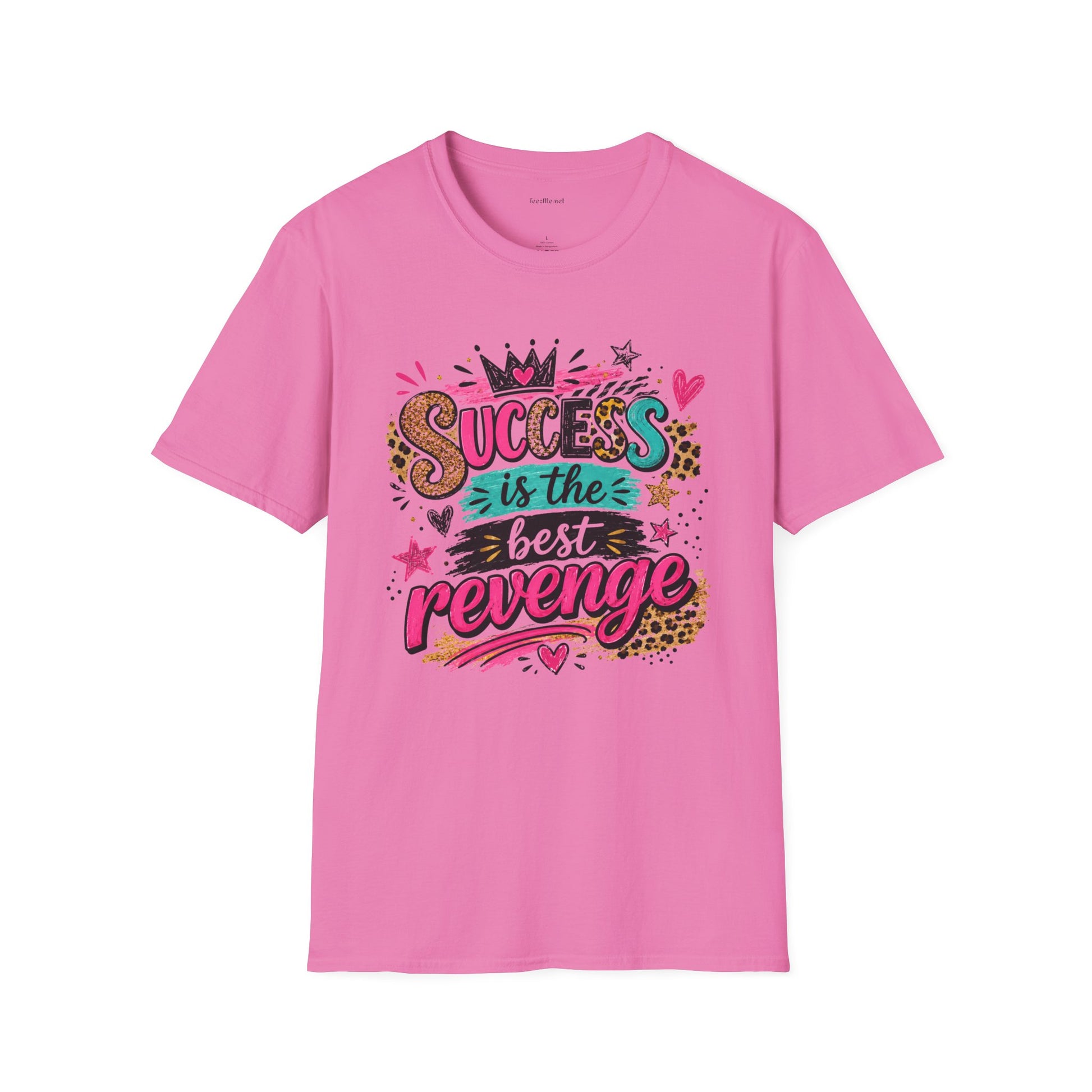 Success Is The Best Revenge T-Shirt — Leopard Print Graphic Tee, Motivational Gift