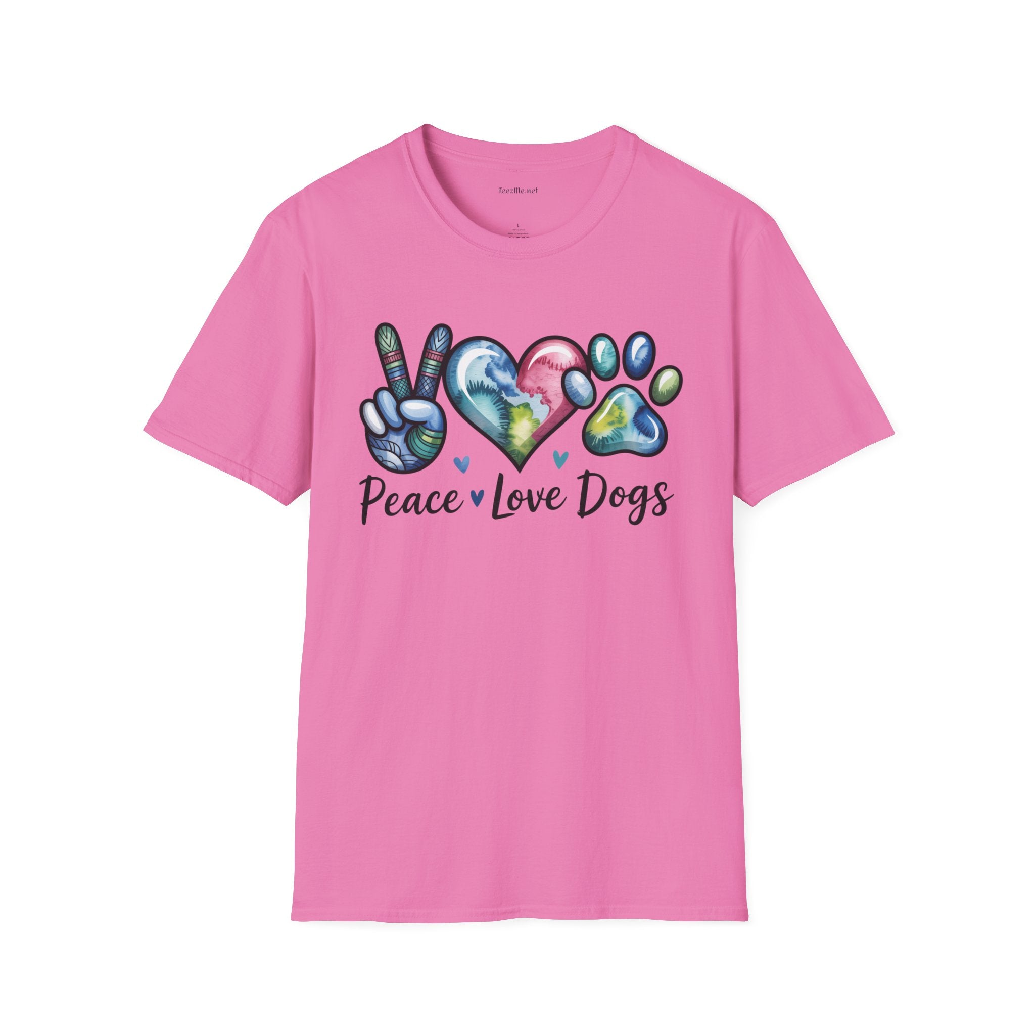 Peace Love Dogs Unisex Soft Style T-Shirt 100% Cotton Graphic