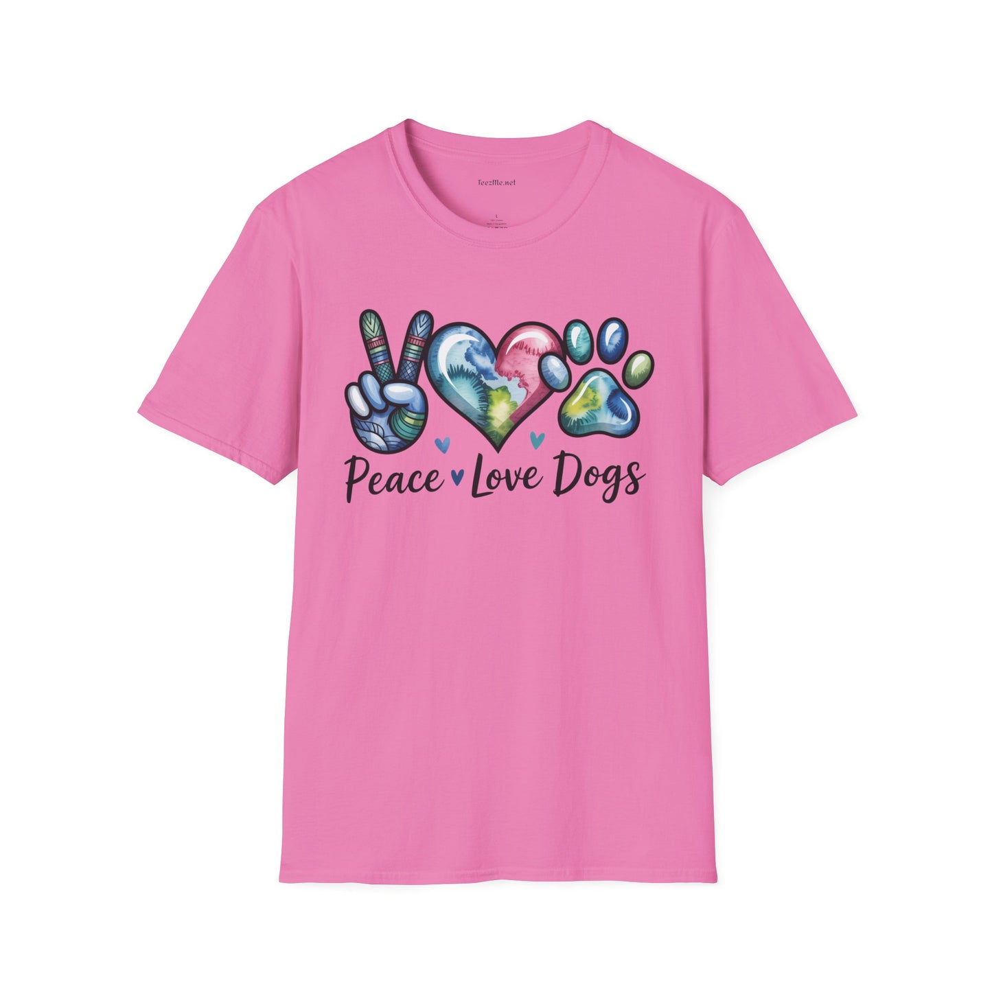 Peace Love Dogs Unisex Soft Style T-Shirt 100% Cotton Graphic