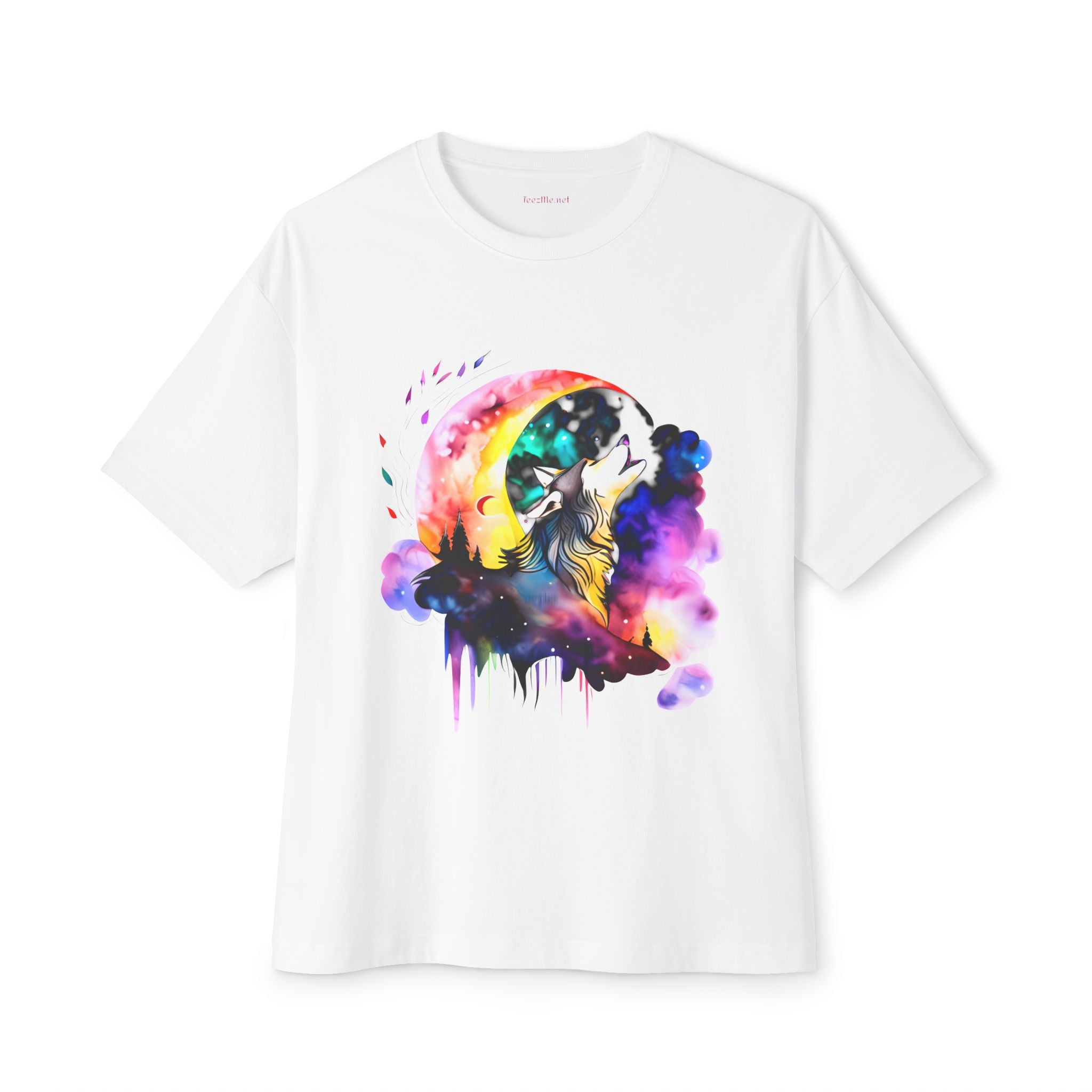 Regal Wolf Howling Unisex Oversized Boxy Tee
