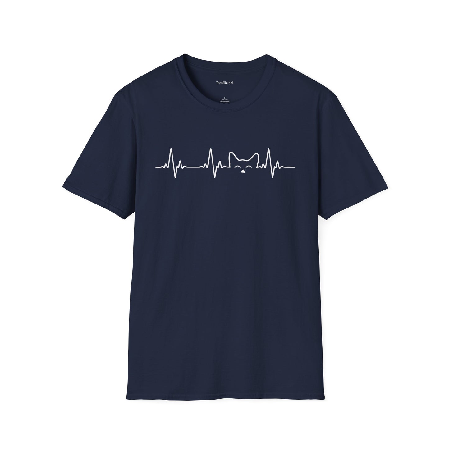 Life Line with Cat Unisex SoftStyle T-Shirt 100% Cotton