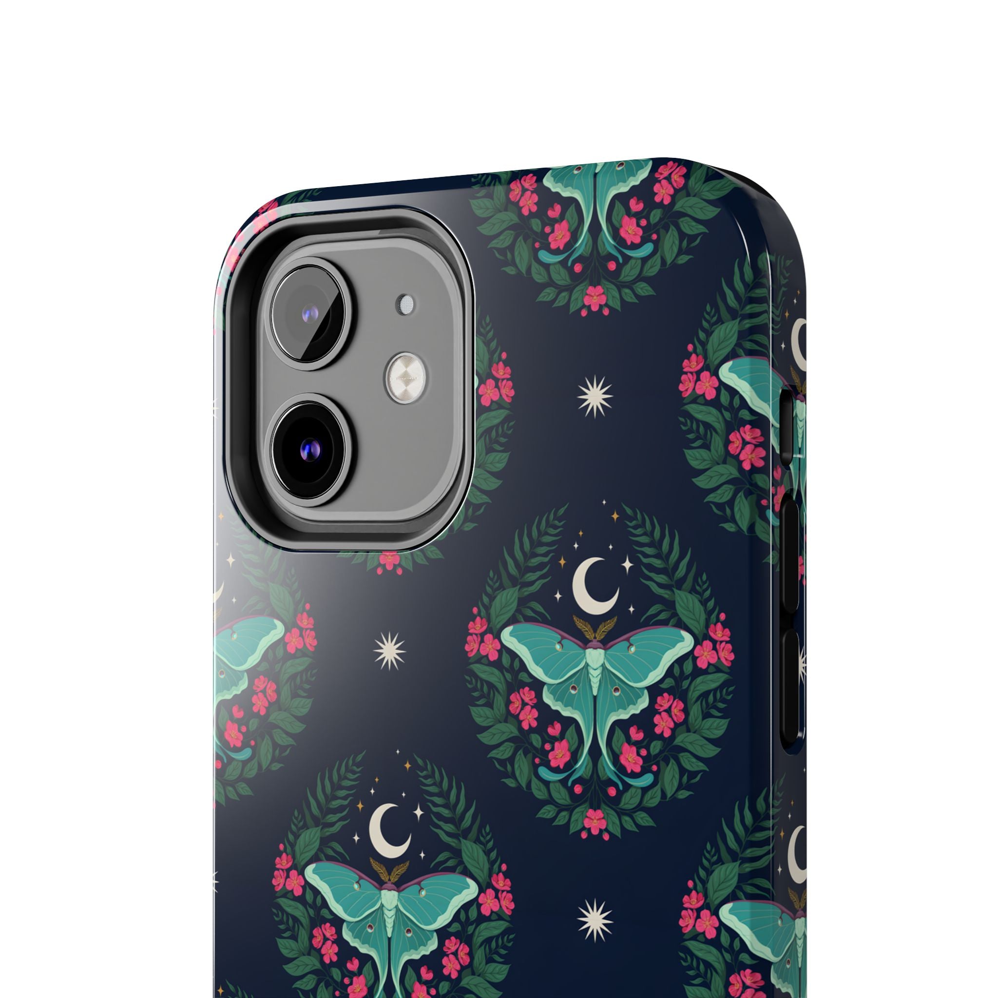 Moon Moth Tough Phone Case — Botanical Nightscape Protective Cover