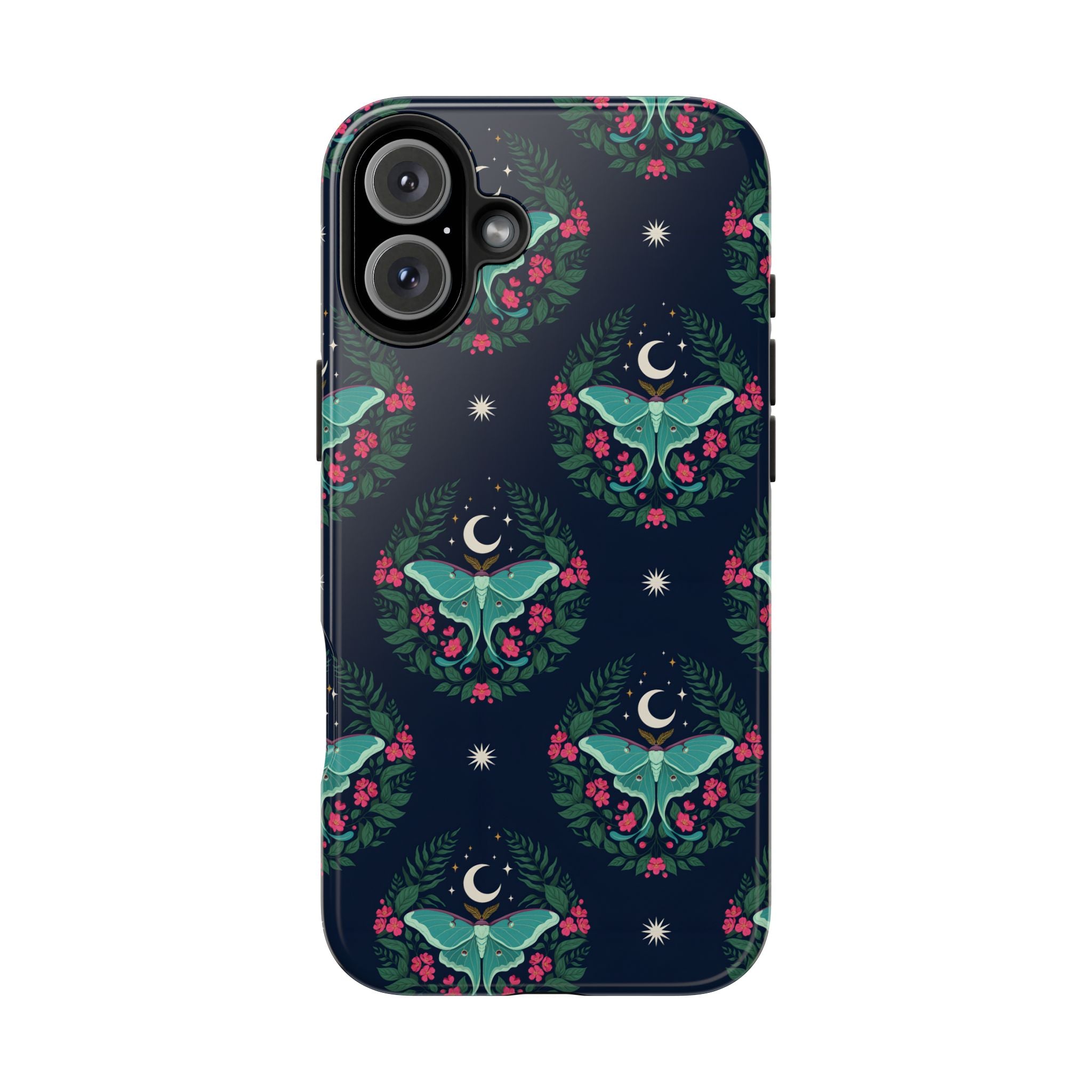 Moon Moth Tough Phone Case — Botanical Nightscape Protective Cover