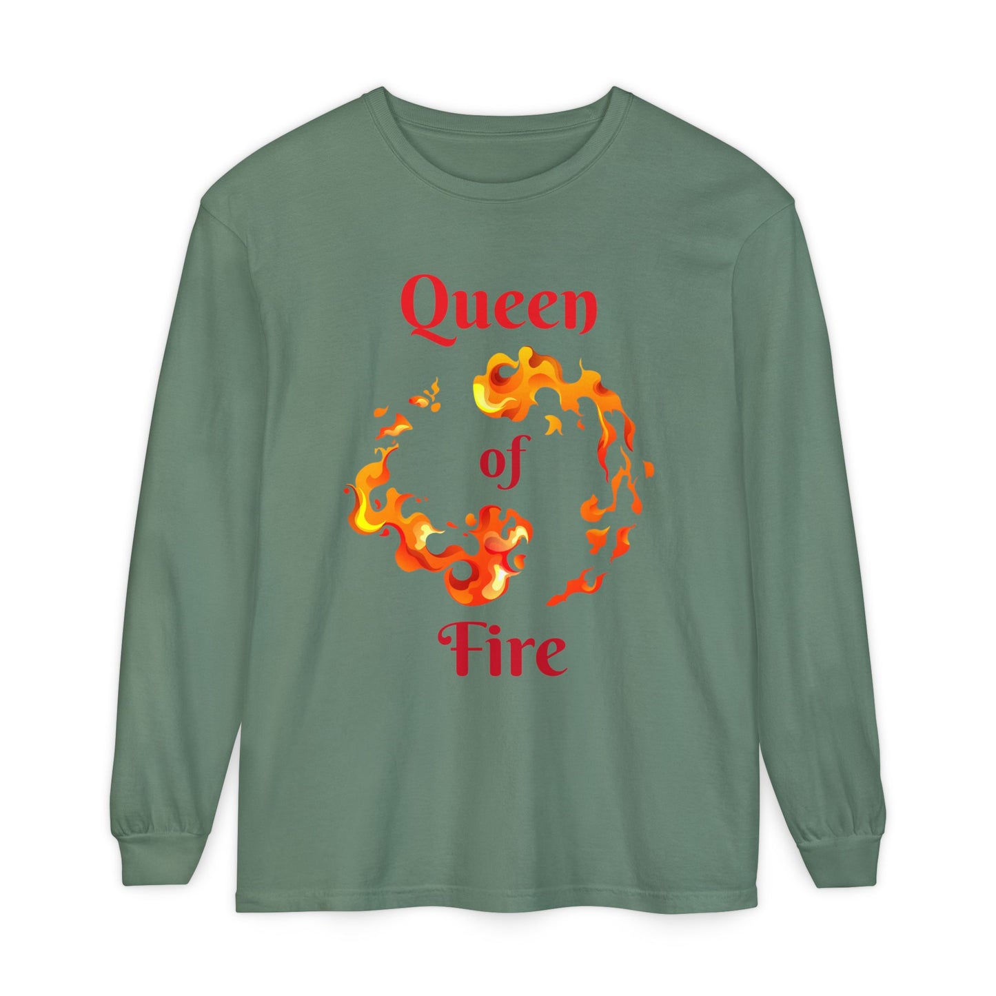 Queen of Fire - Unisex Garment-dyed Long Sleeve T-Shirt
