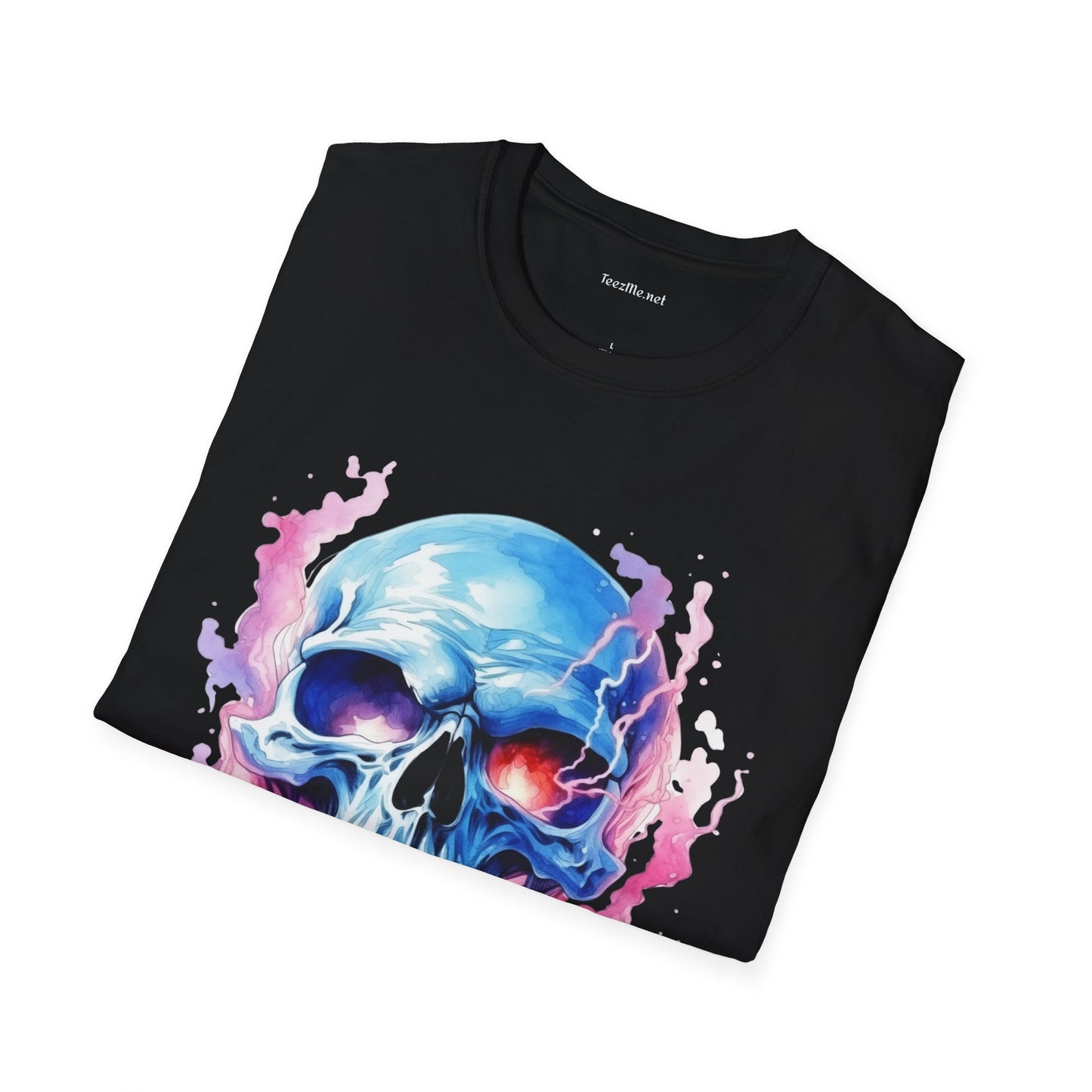 Blue Skull 7 Unisex Softstyle T-Shirt 100% Cotton Graphic