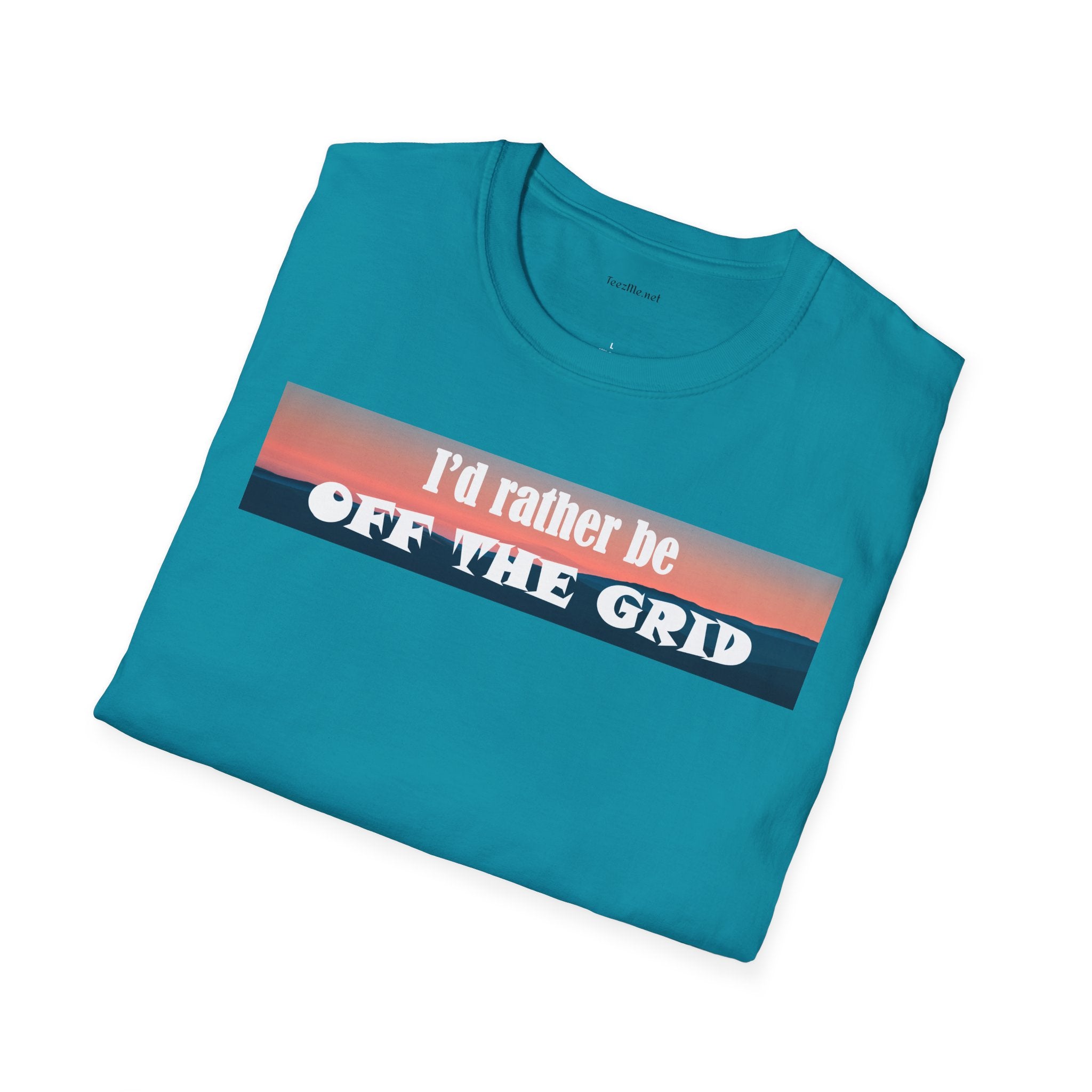 I'd rather be OFF THE GRID  - Unisex Softstyle T-Shirt 100% Cotton Graphic