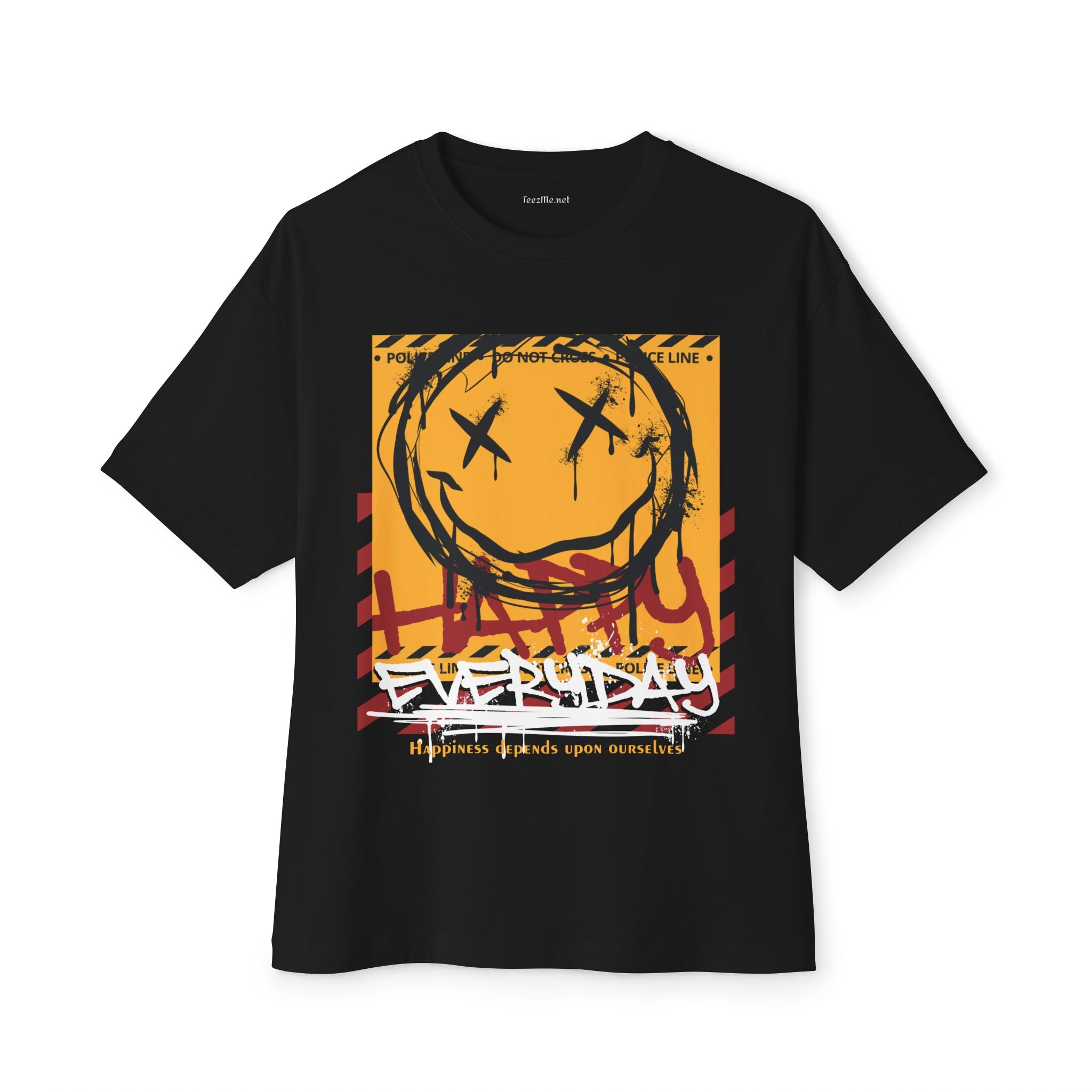 Happy Face Grunge - Unisex Oversized Tee