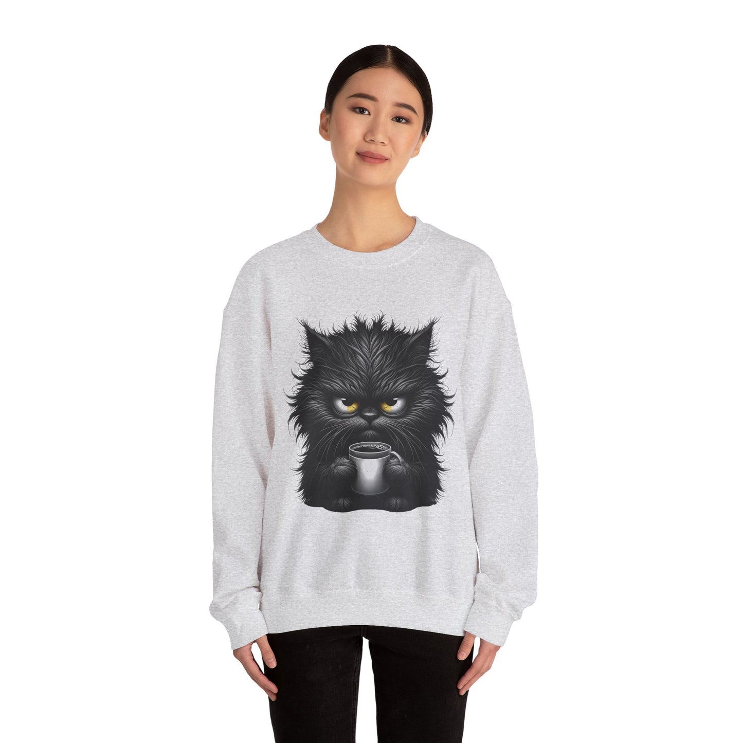 Adorable Grumpy Cat Unisex Heavy Blend™ Crewneck Sweatshirt Graphic