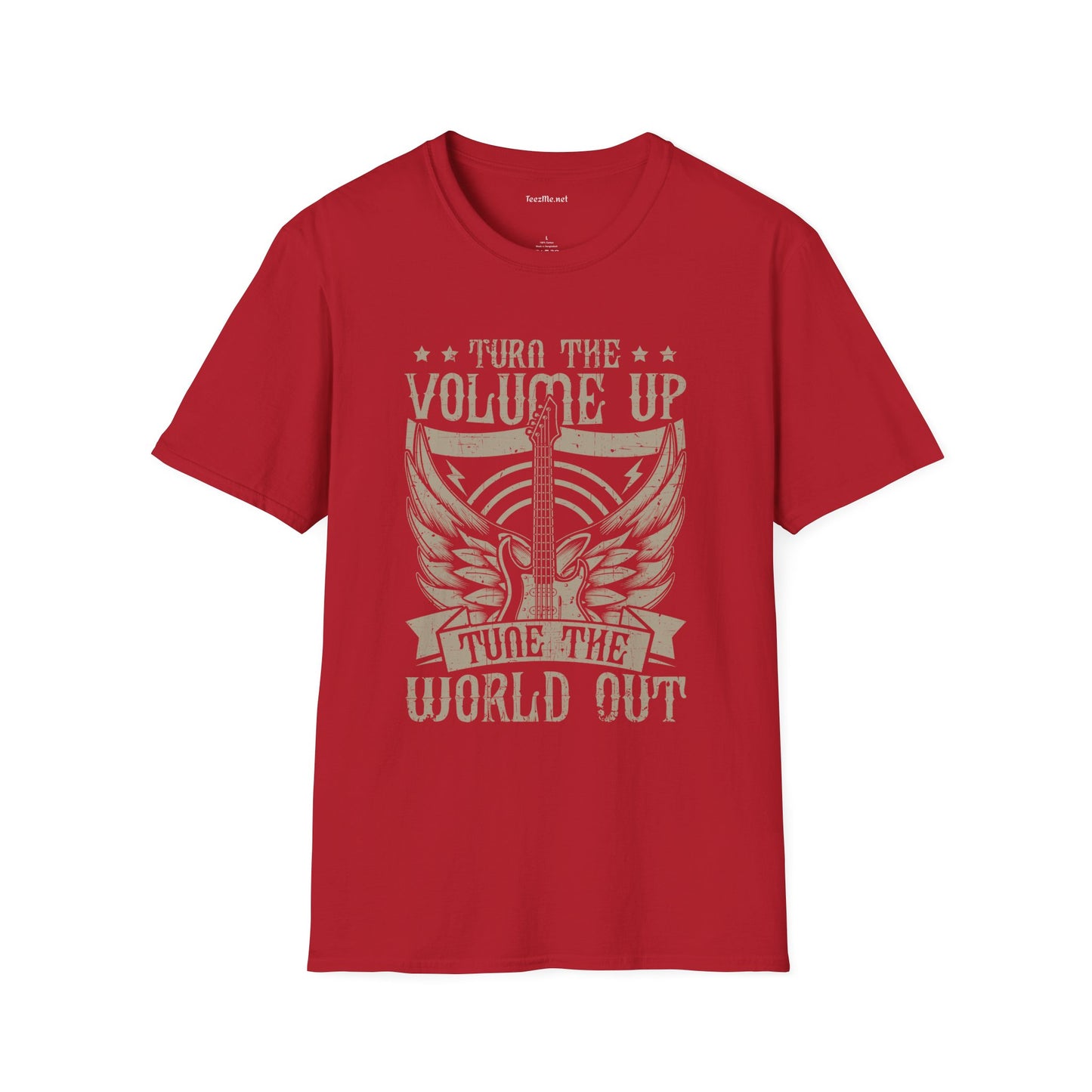 Turn the Volume Up Unisex SoftStyle T-Shirt 100% Cotton Graphic Music