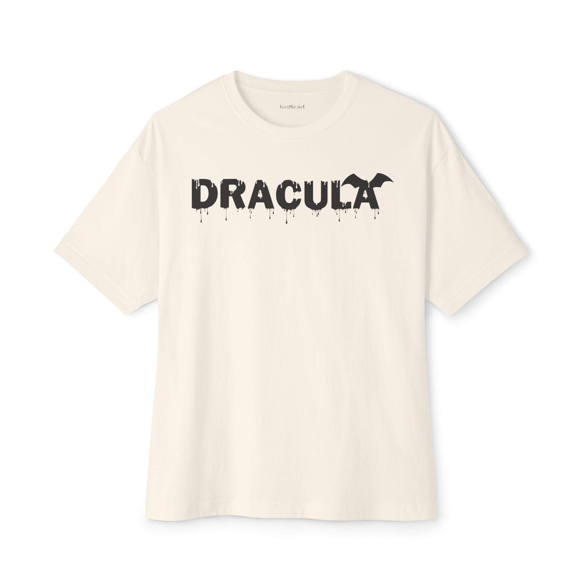 DRACULA with bats on back Unisex Oversized Boxy Tee