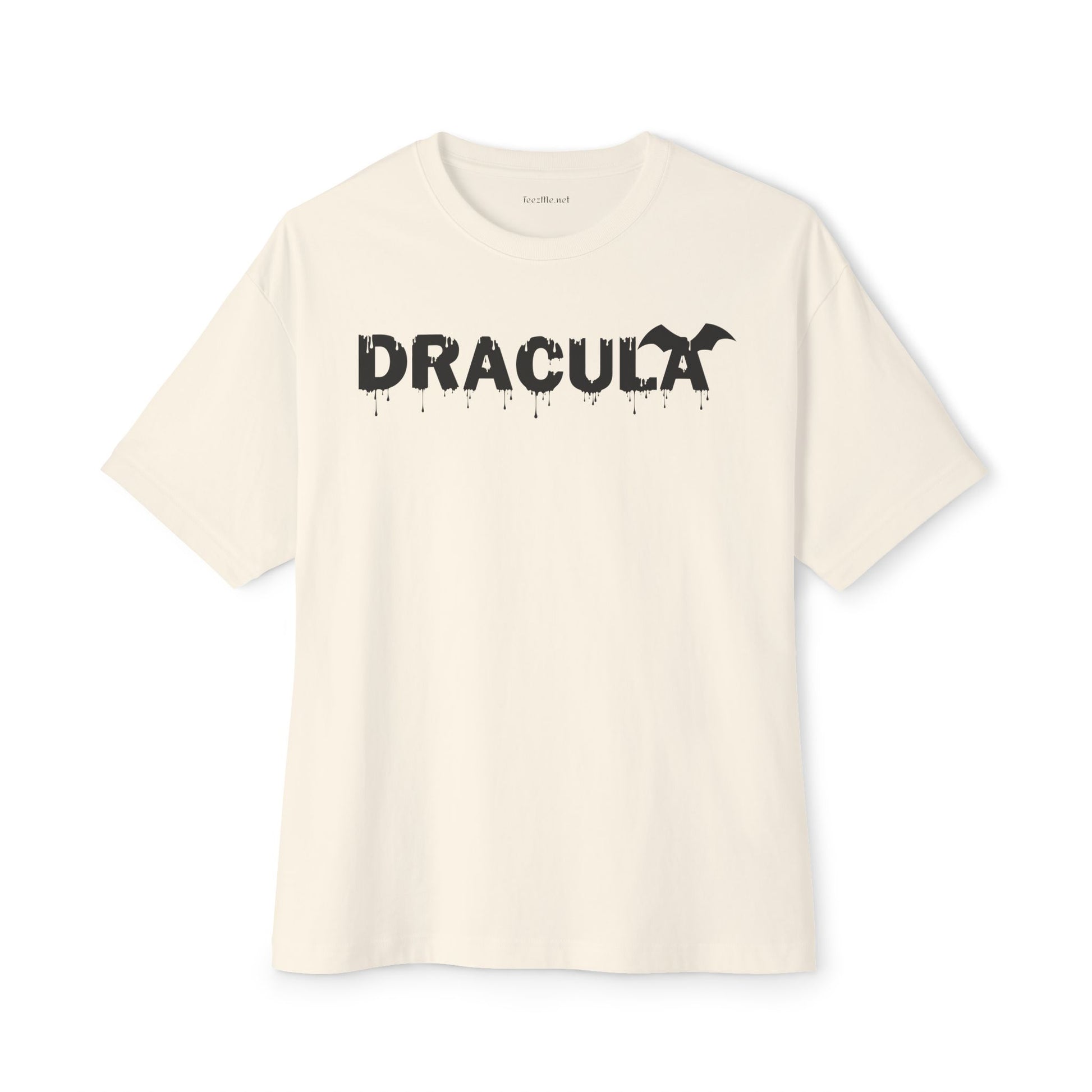 DRACULA with bats on back Unisex Oversized Boxy Tee