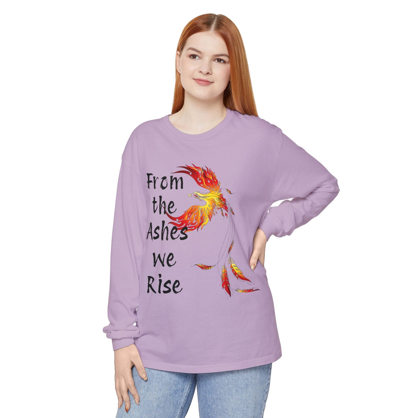From the Ashes we Rise - Unisex Garment-dyed Long Sleeve T-Shirt