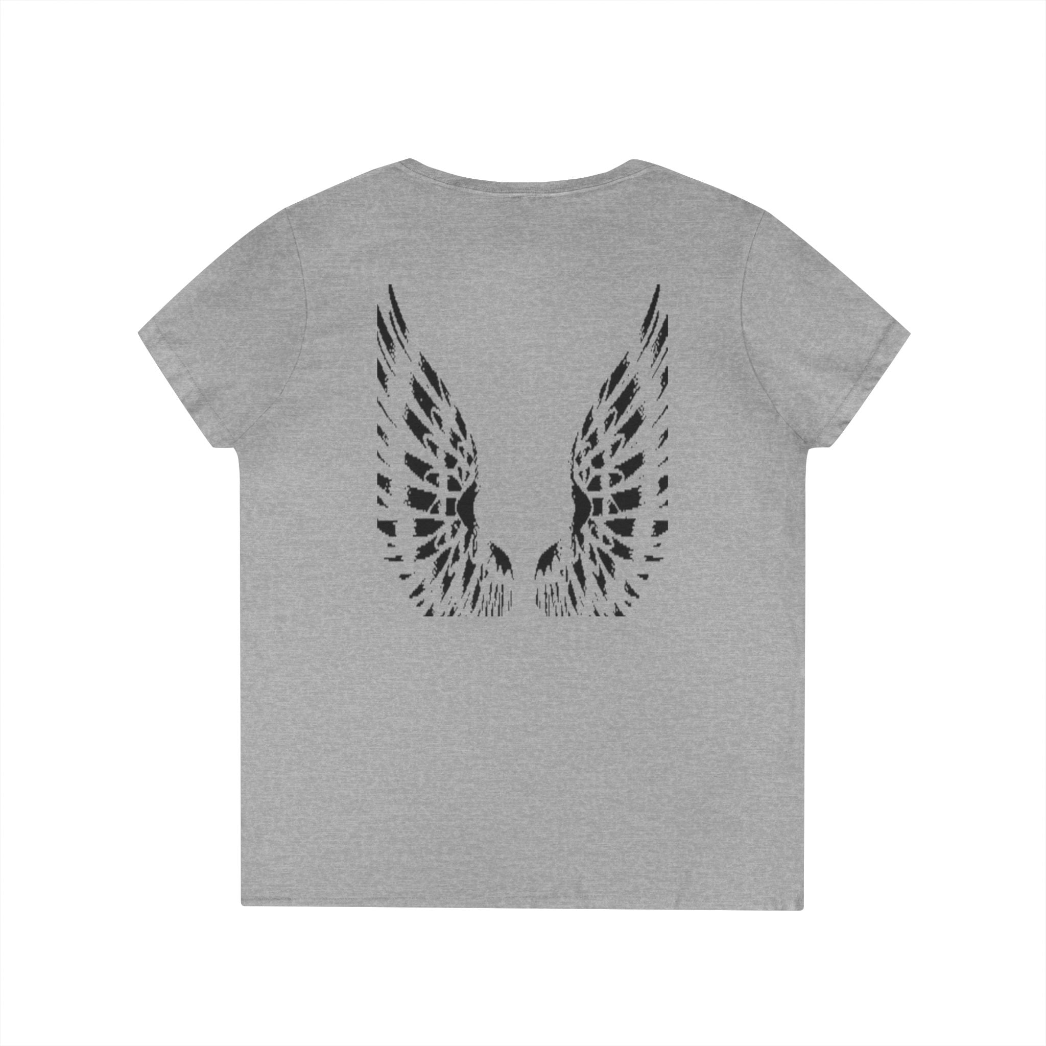 Angel Wings (back) - Ladies' V-Neck T-Shirt 100% cotton