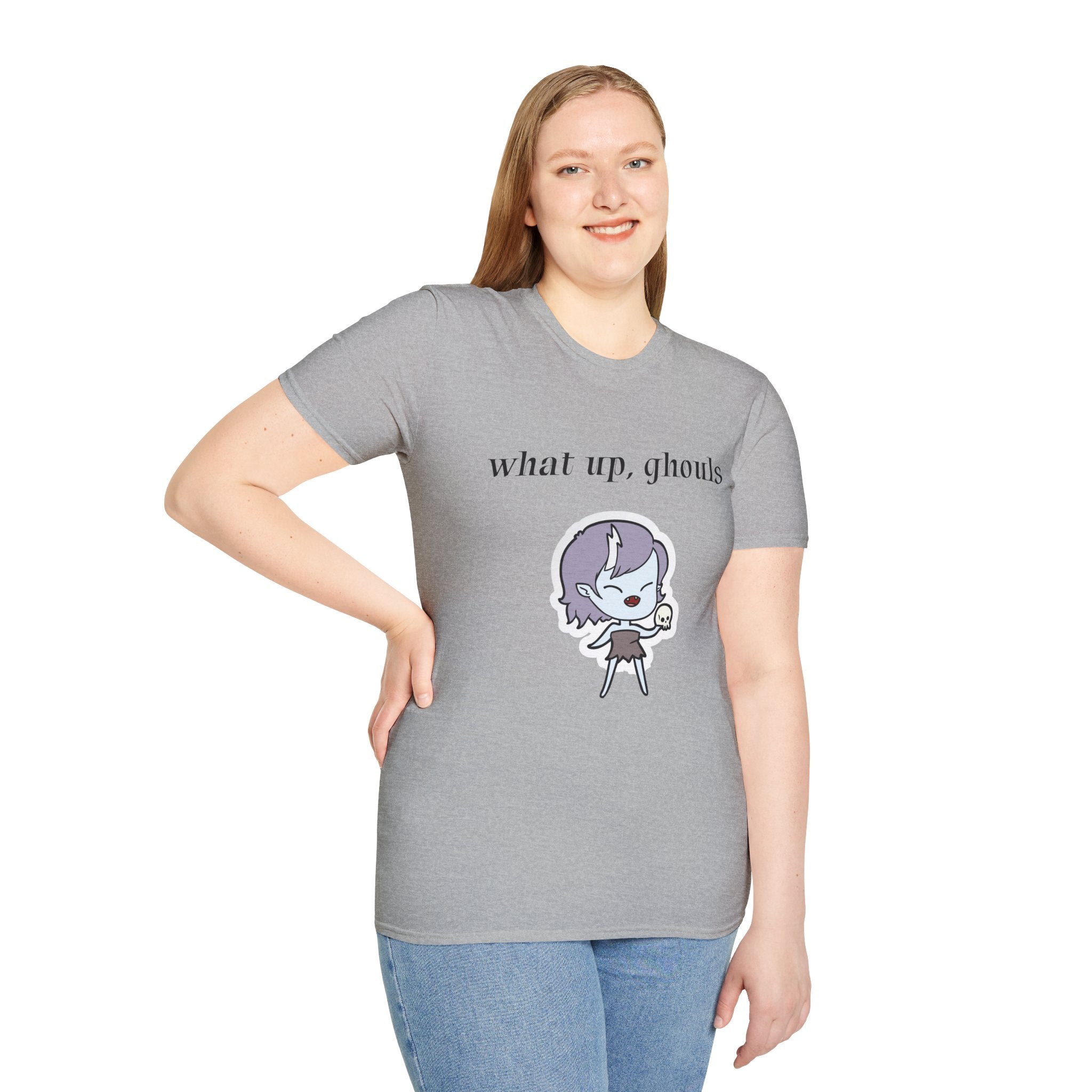 What up, ghouls - Unisex Softstyle T-Shirt 100% Cotton Graphic