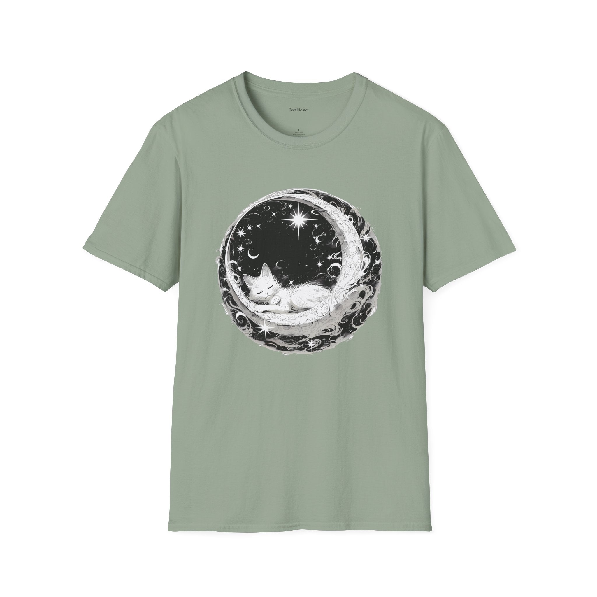 Moon Cat  - Unisex Softstyle T-Shirt 100% Cotton Graphic