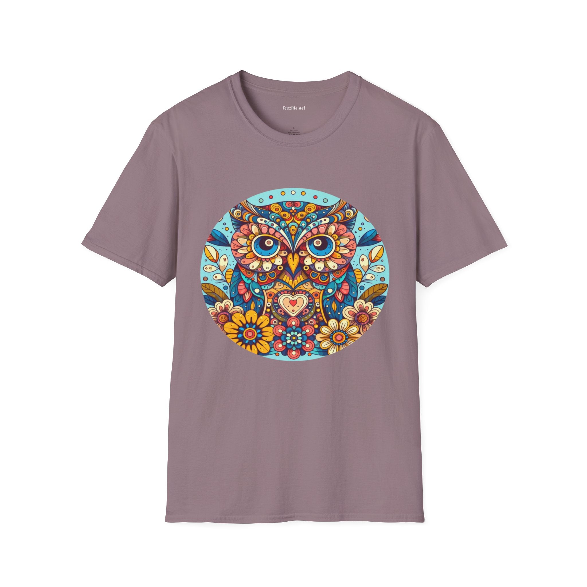 Floral Owl (1) Unisex Softstyle T-Shirt 100% Cotton Graphic