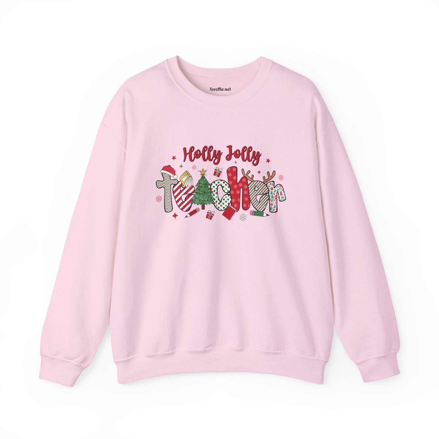 Holly Jolly Teacher Unisex Heavy Blend™ Crewneck Sweatshirt Inspirational Christmas