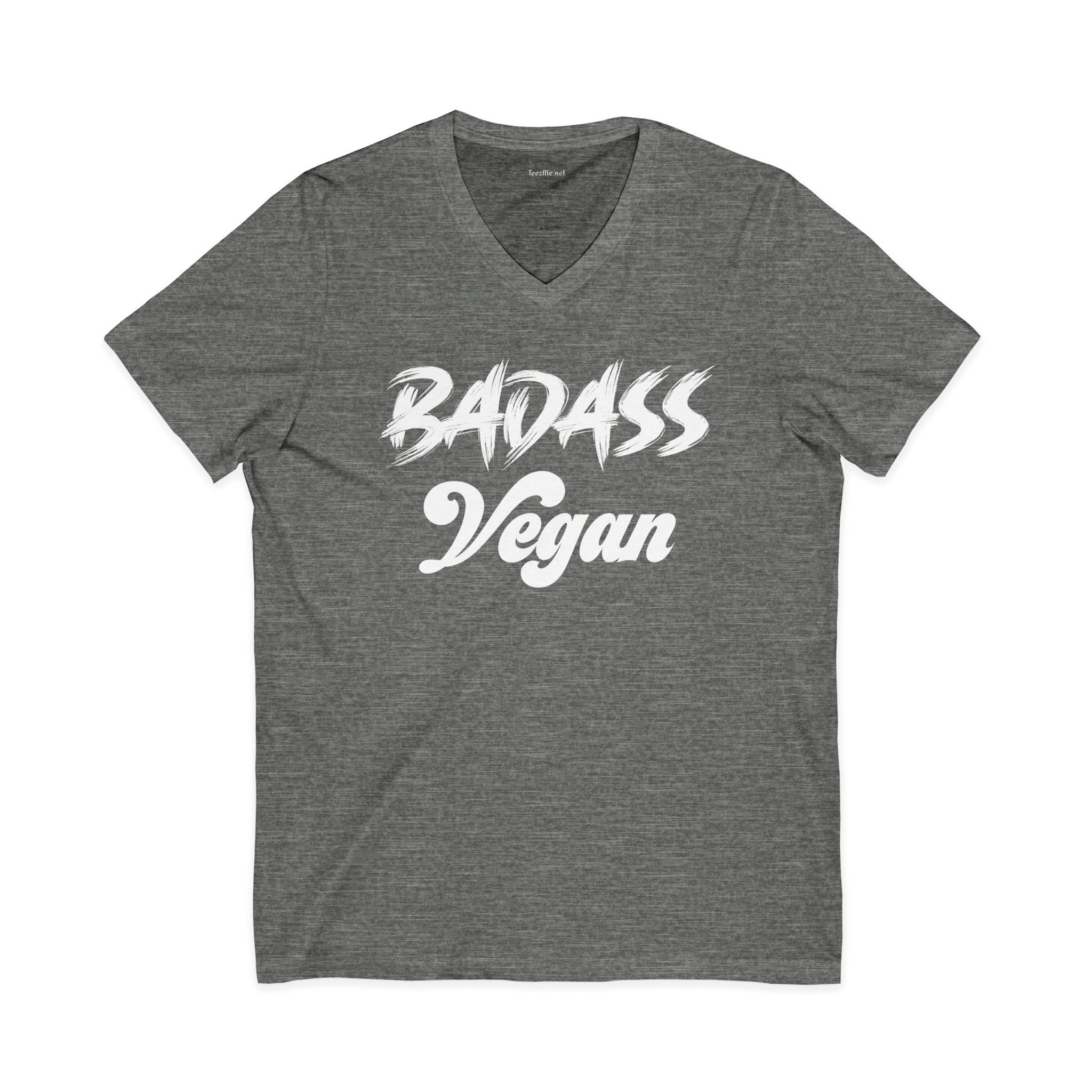 BADASS Vegan Unisex Jersey Short Sleeve V-Neck Tee
