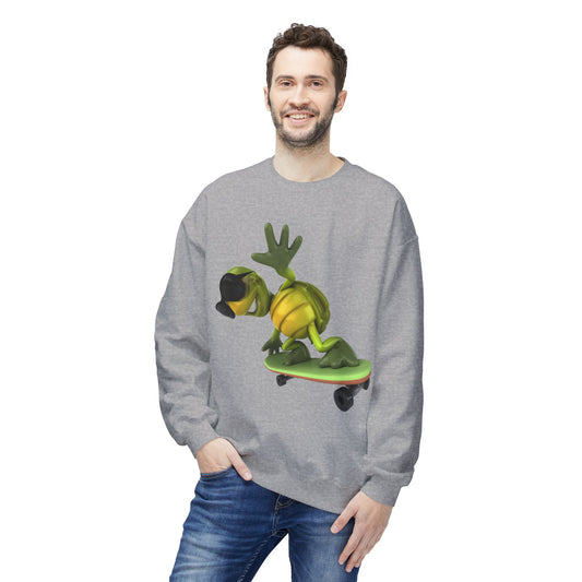 Turtle Skate - Unisex Midweight Softstyle Fleece Crewneck Sweatshirt