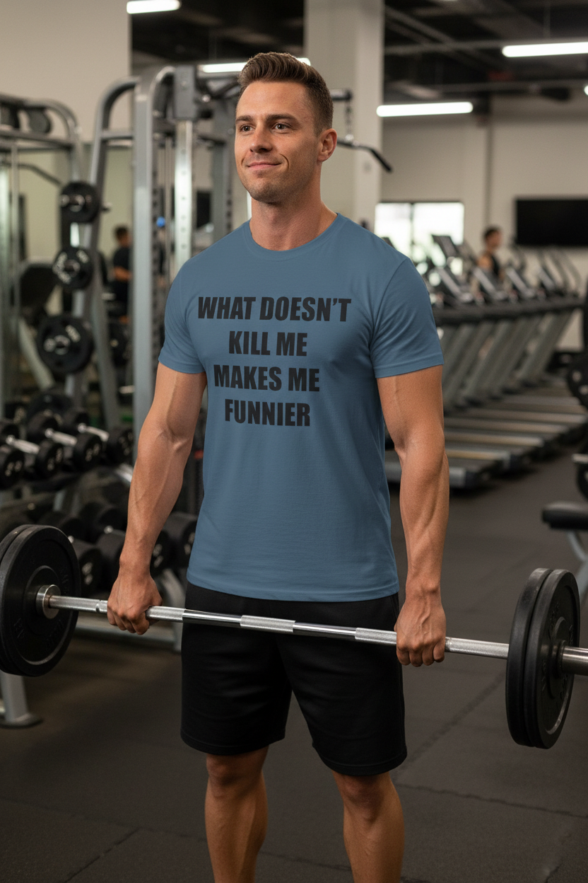 T-Shirt — “What Doesn’t Kill Me Makes Me Funnier” Funny Graphic Tee
