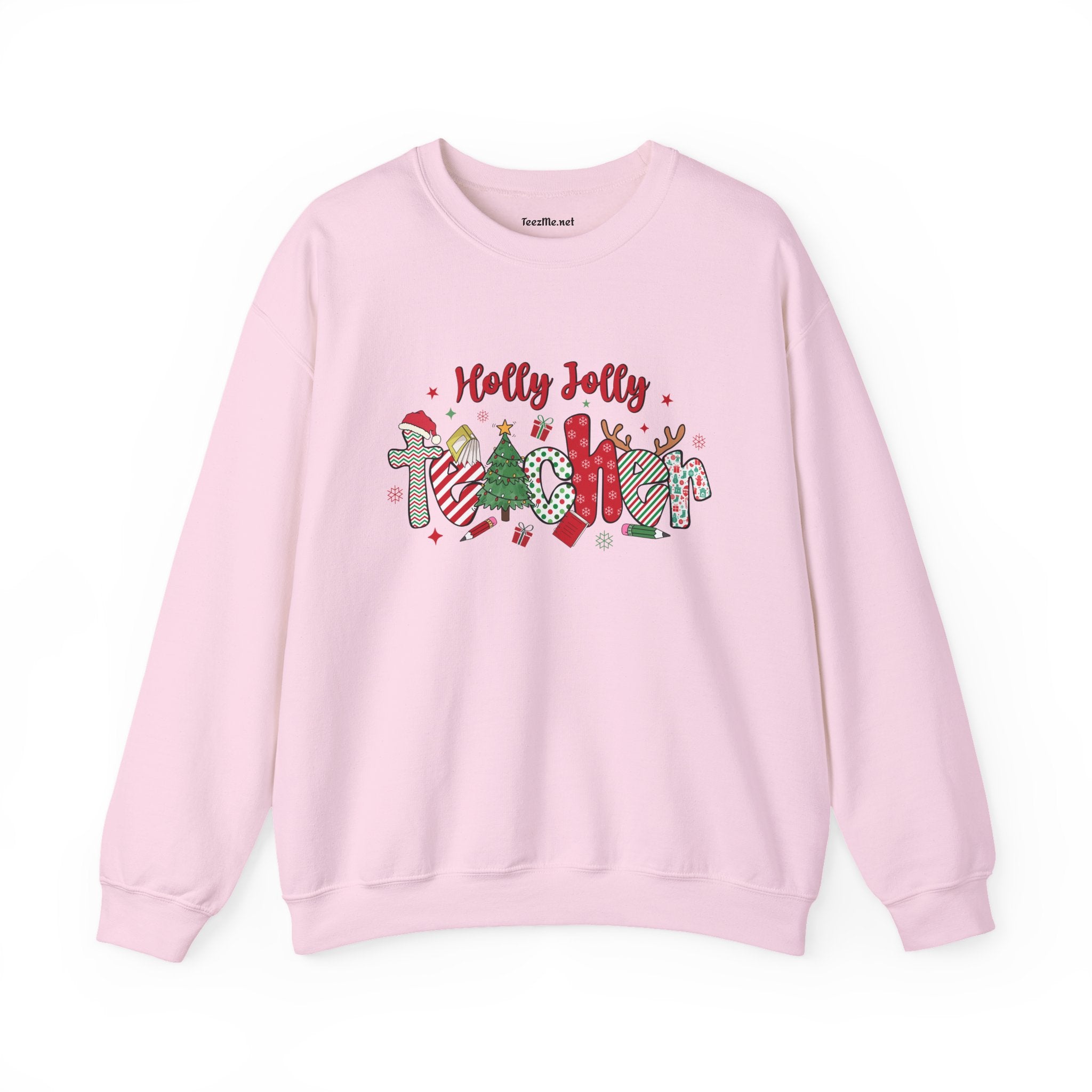 Holly Jolly Teacher Unisex Heavy Blend™ Crewneck Sweatshirt Inspirational Christmas