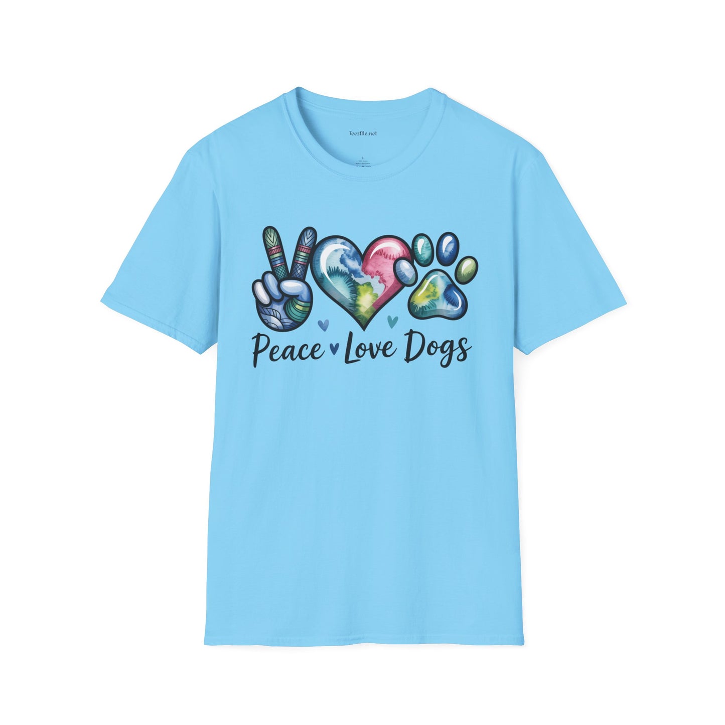 Peace Love Dogs Unisex Soft Style T-Shirt 100% Cotton Graphic