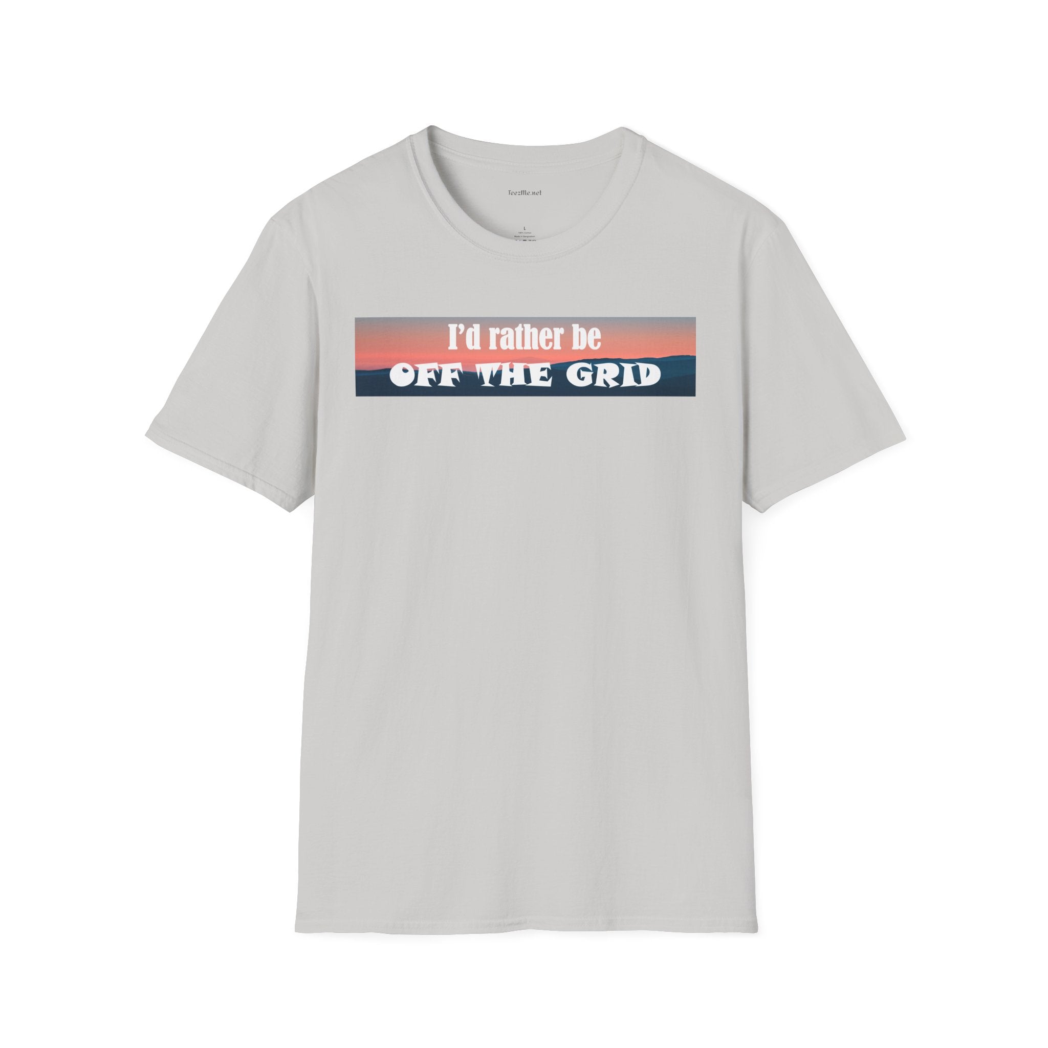 I'd rather be OFF THE GRID  - Unisex Softstyle T-Shirt 100% Cotton Graphic